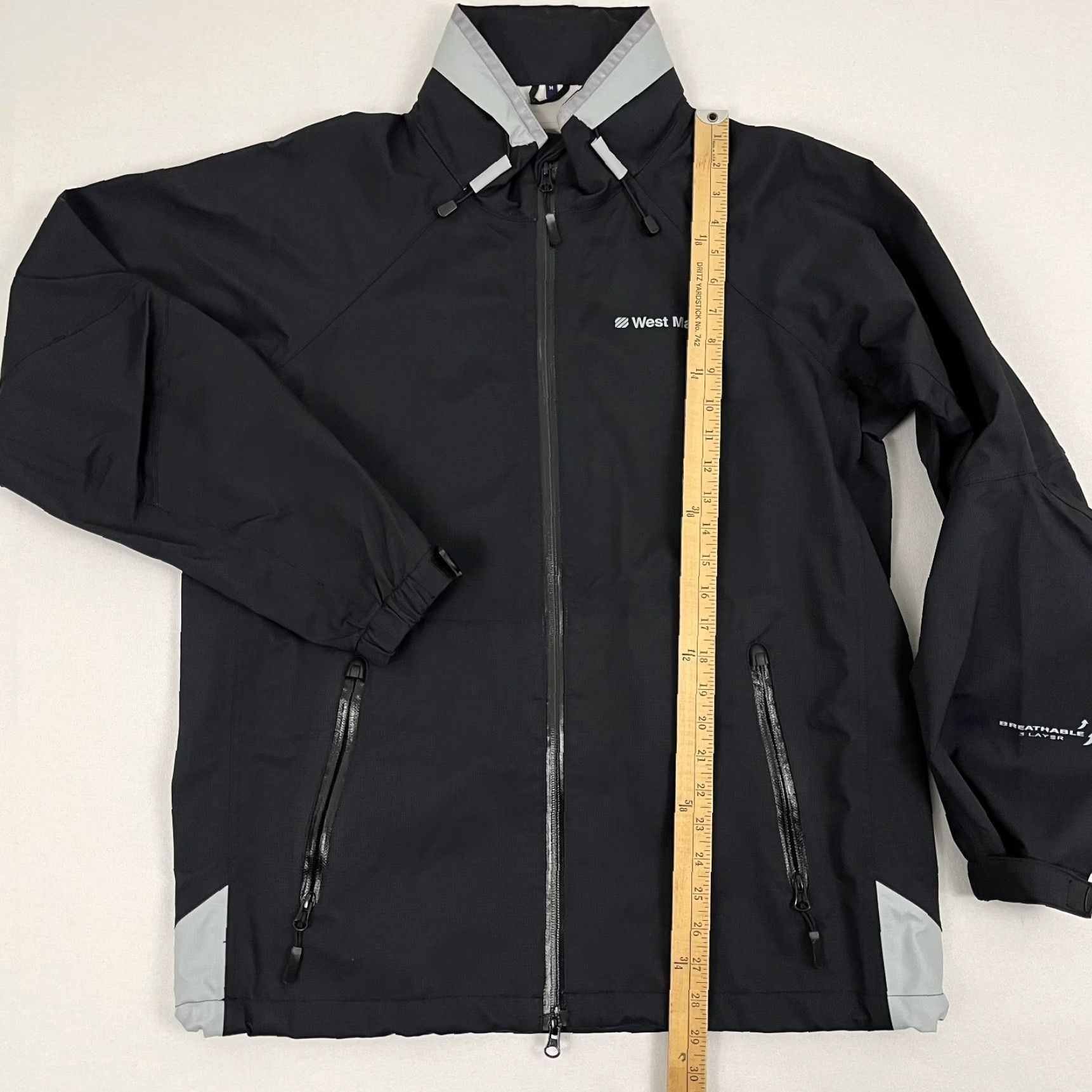 Vintage West Marine Jacket Men Medium Black Equator Hooded Rain Coat Taped Seams Fishing Size US M / EU 48-50 / 2 - 5 Thumbnail