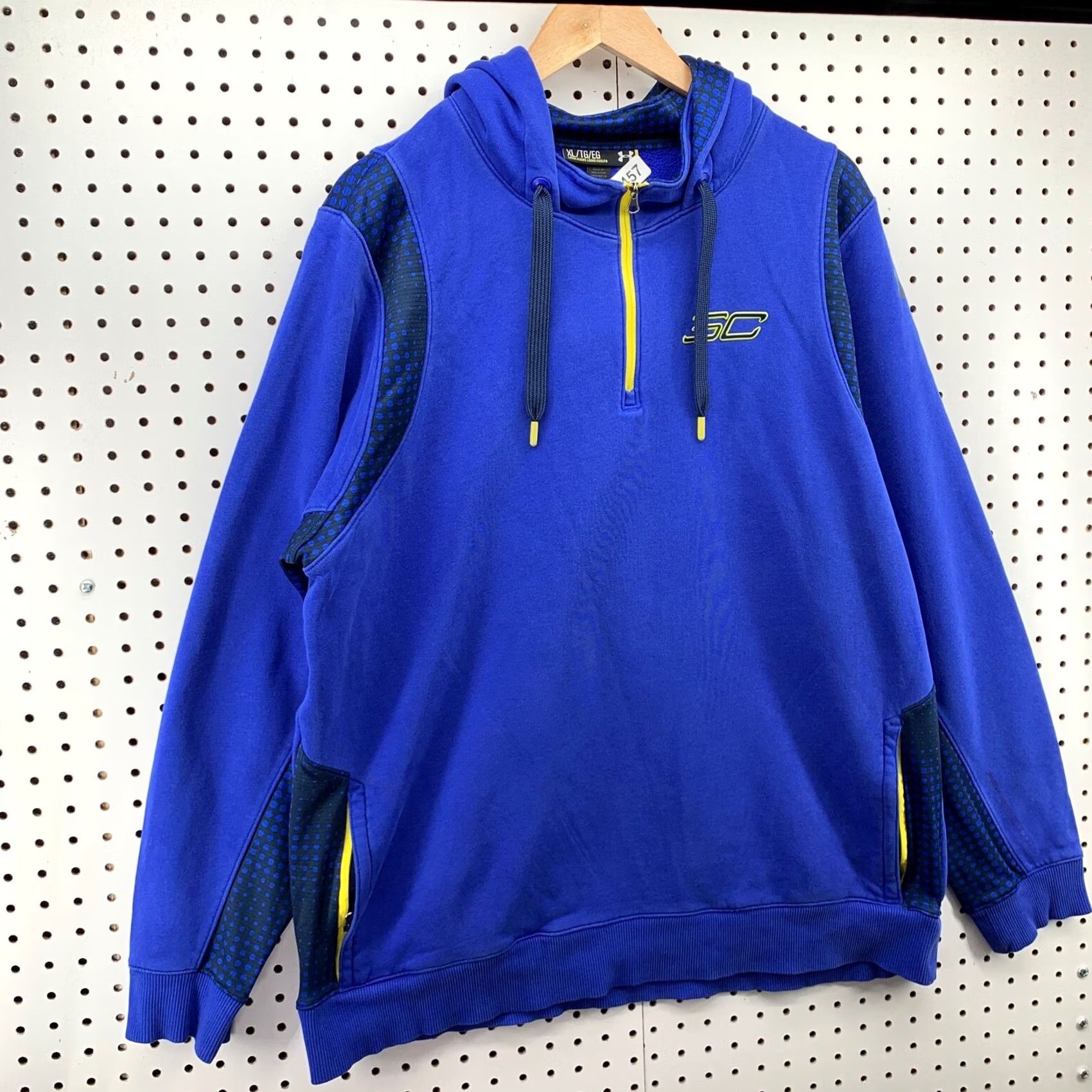 Under Armour Under Armour Hoodie Sweatshirt Men XL Blue Logo Embroidered Pullover Hawaiian Curry? Size US XL / EU 56 / 4 - 3 Thumbnail