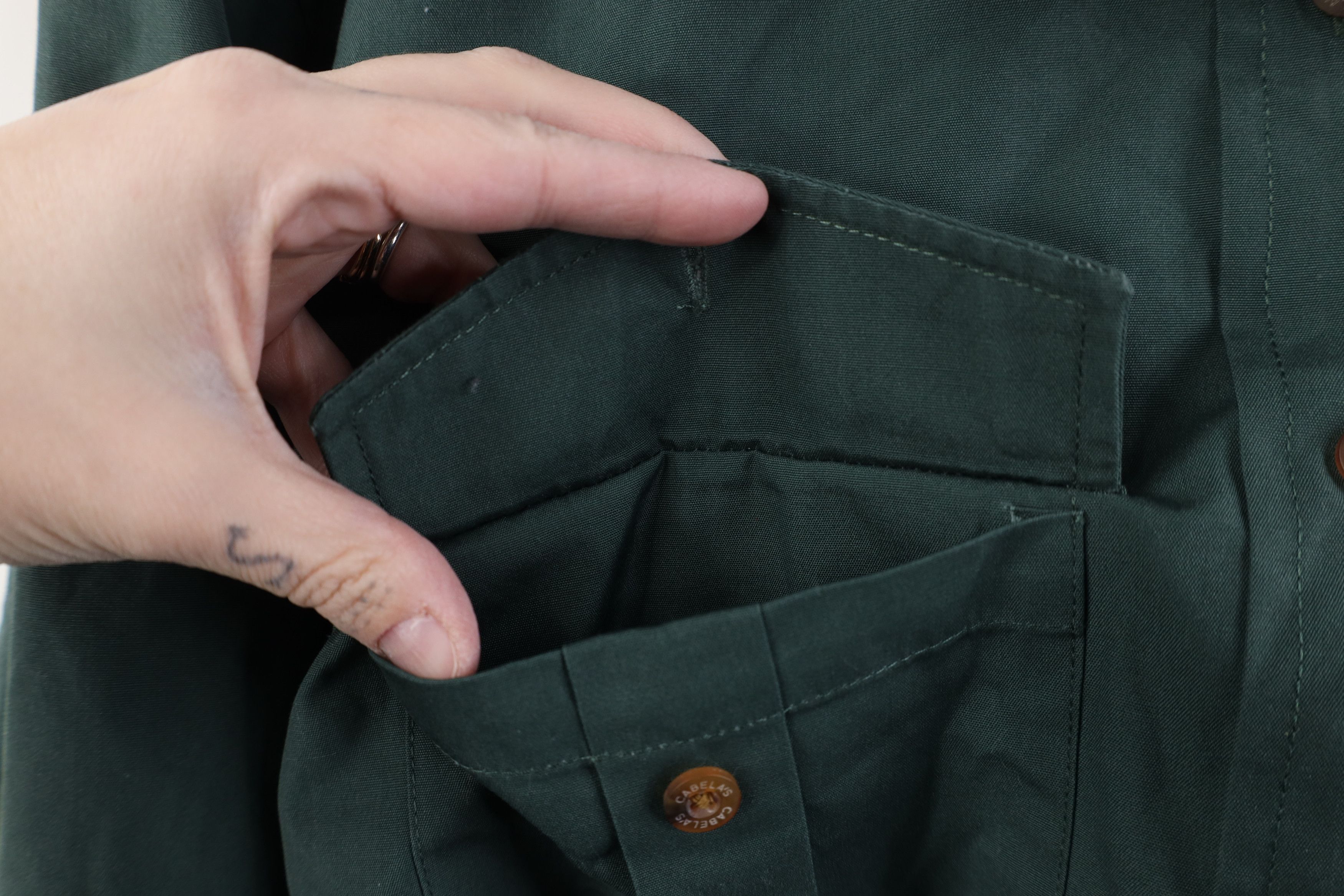 Cabelas Vintage 90s Cabelas Bush Safari Collared Button Shirt Green Size XL / US 12-14 / IT 48-50 - 6 Thumbnail