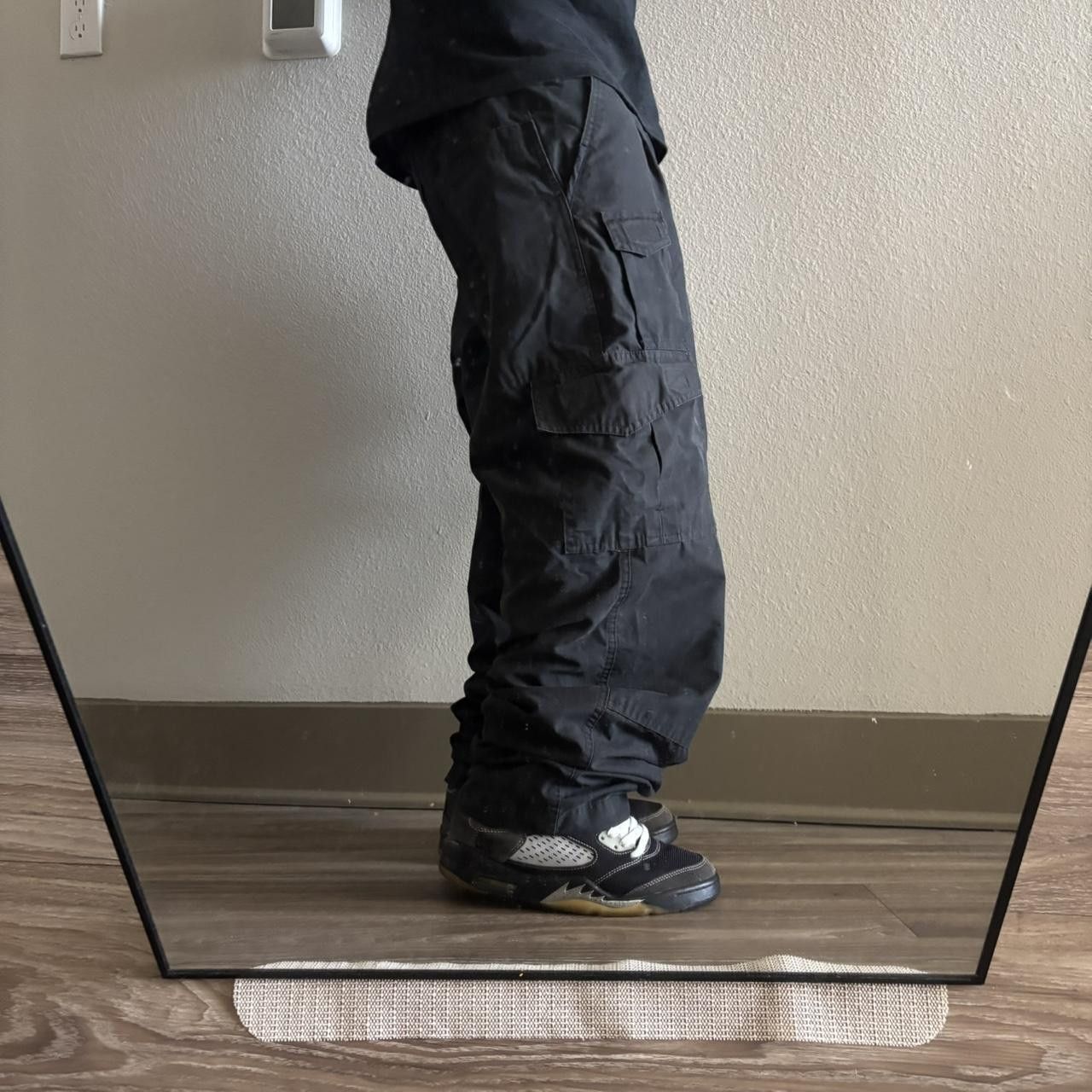 Japanese Brand Crazy Vintage Y2K/2000s Baggy Black Workwear Skater Cargo Pants! 34x31 Size US 33 - 2 Thumbnail