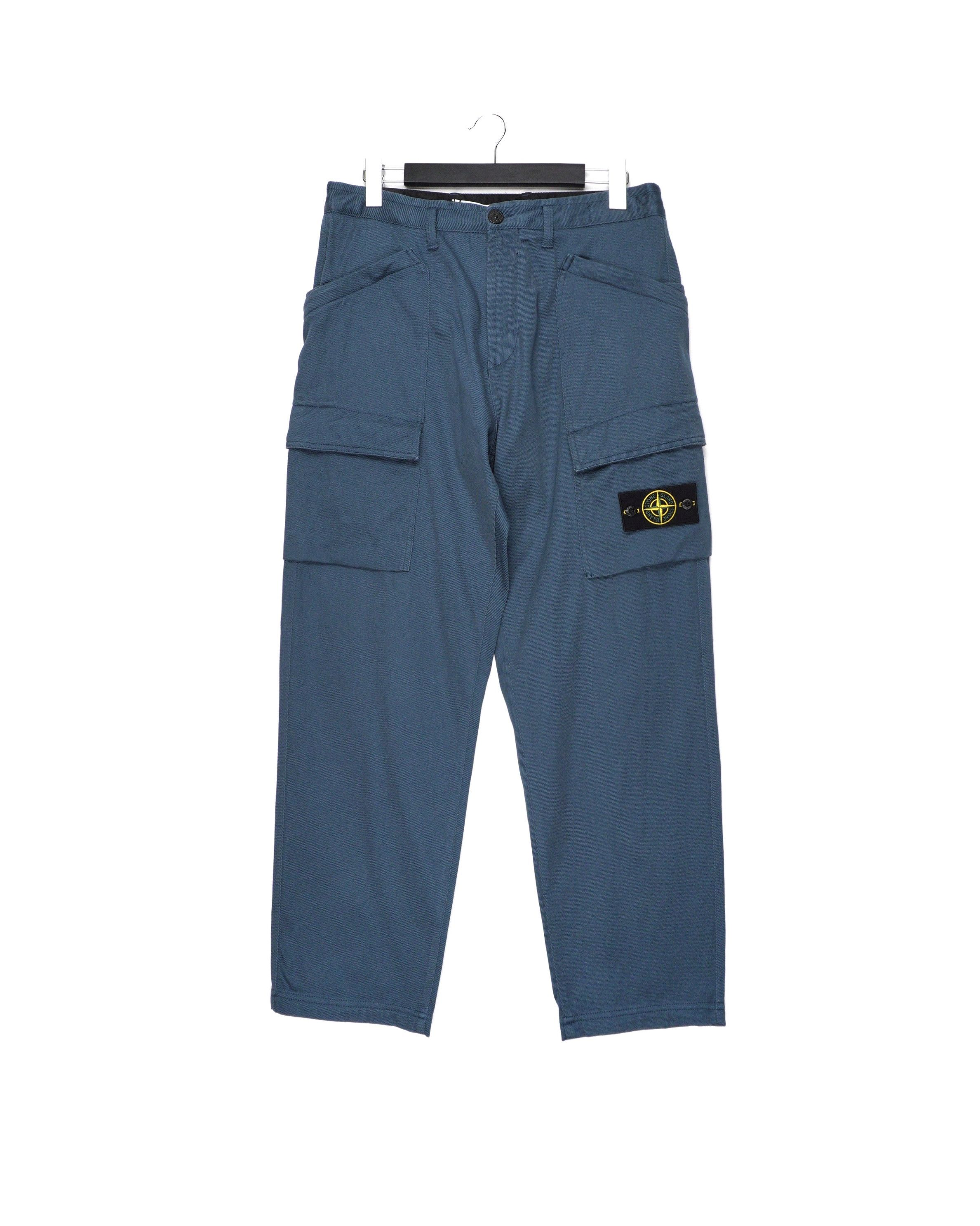 image of Stone Island Tactical Blue Pocket Cargo Trousers Pants, Men's (Size 31)