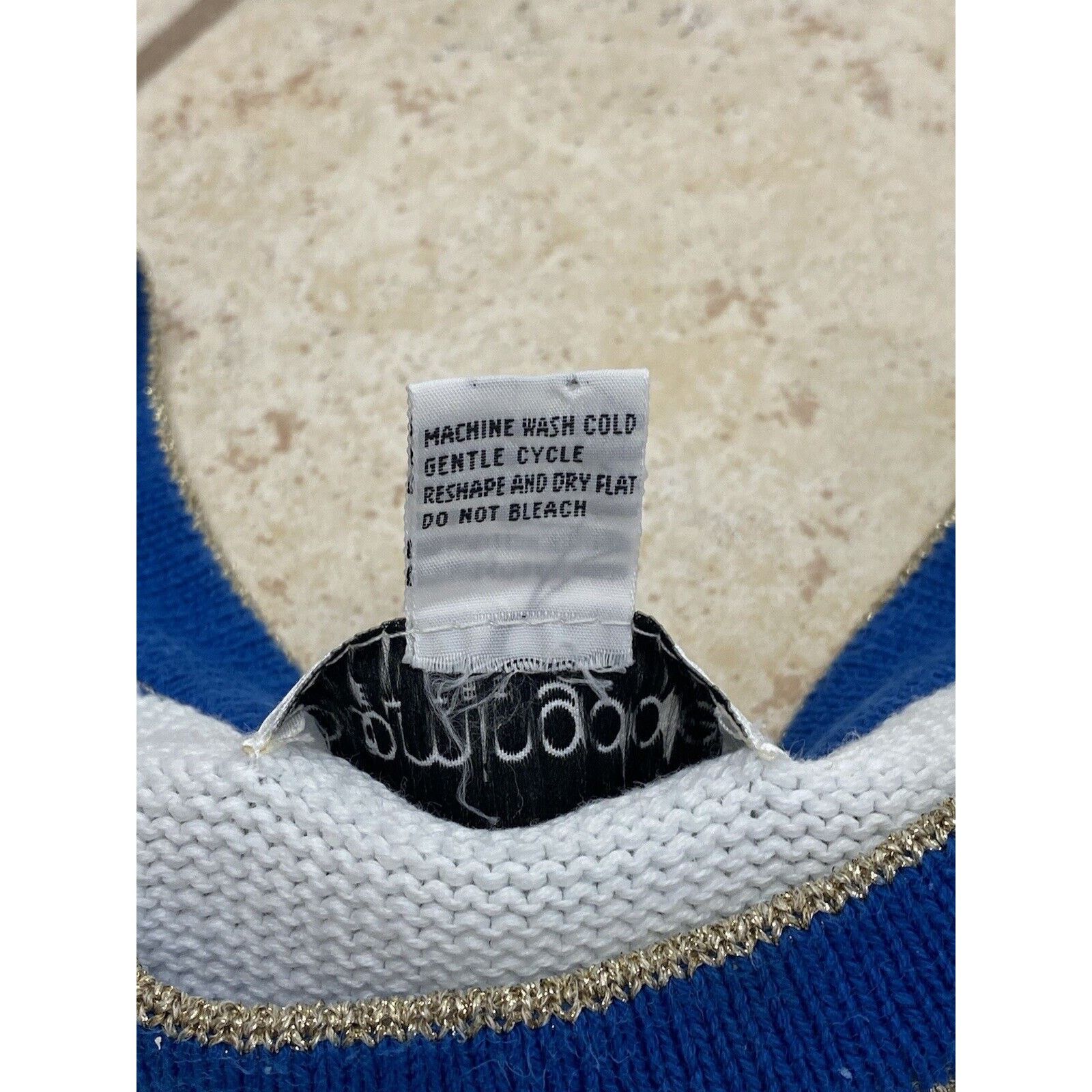 Bloomingdale's Bloomingdales Women's White Blue Gold Knit Sheath Dress S Size S / US 4 / IT 40 - 7 Thumbnail