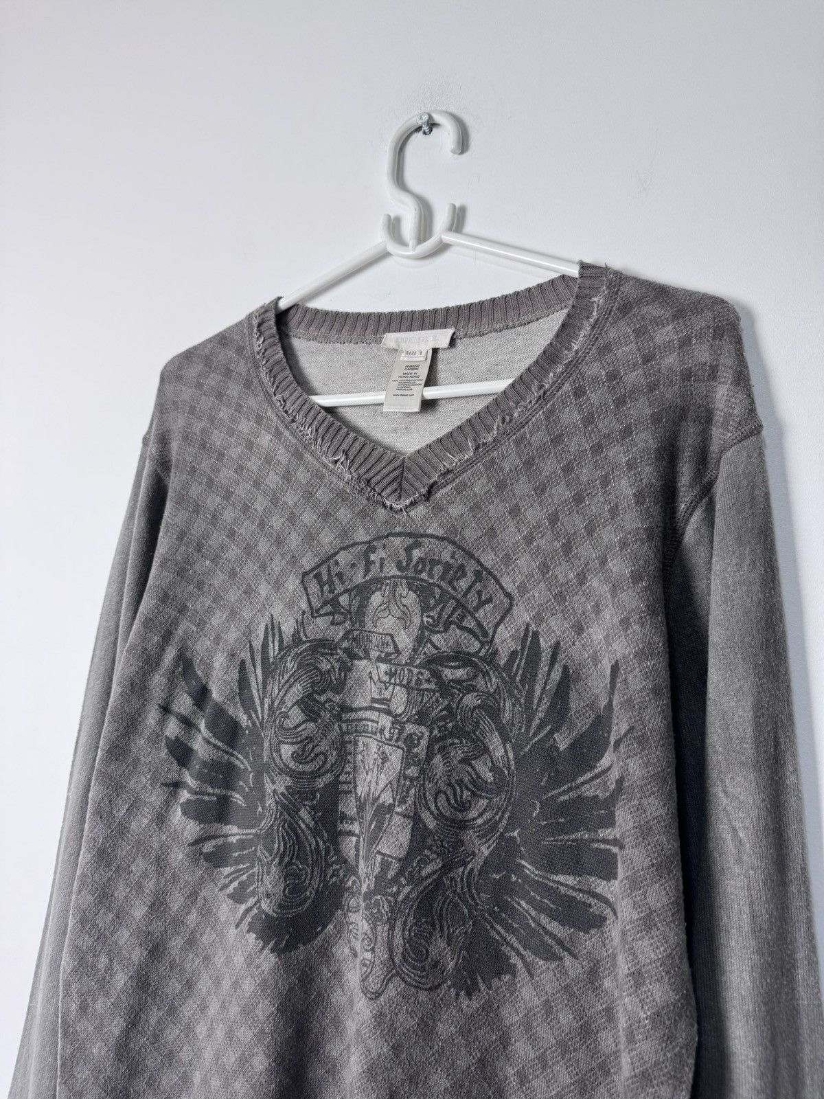 Diesel Diesel Y2K Distressed Crest Knit Sweater 00s Vintage Archive Size US L / EU 52-54 / 3 - 3 Thumbnail