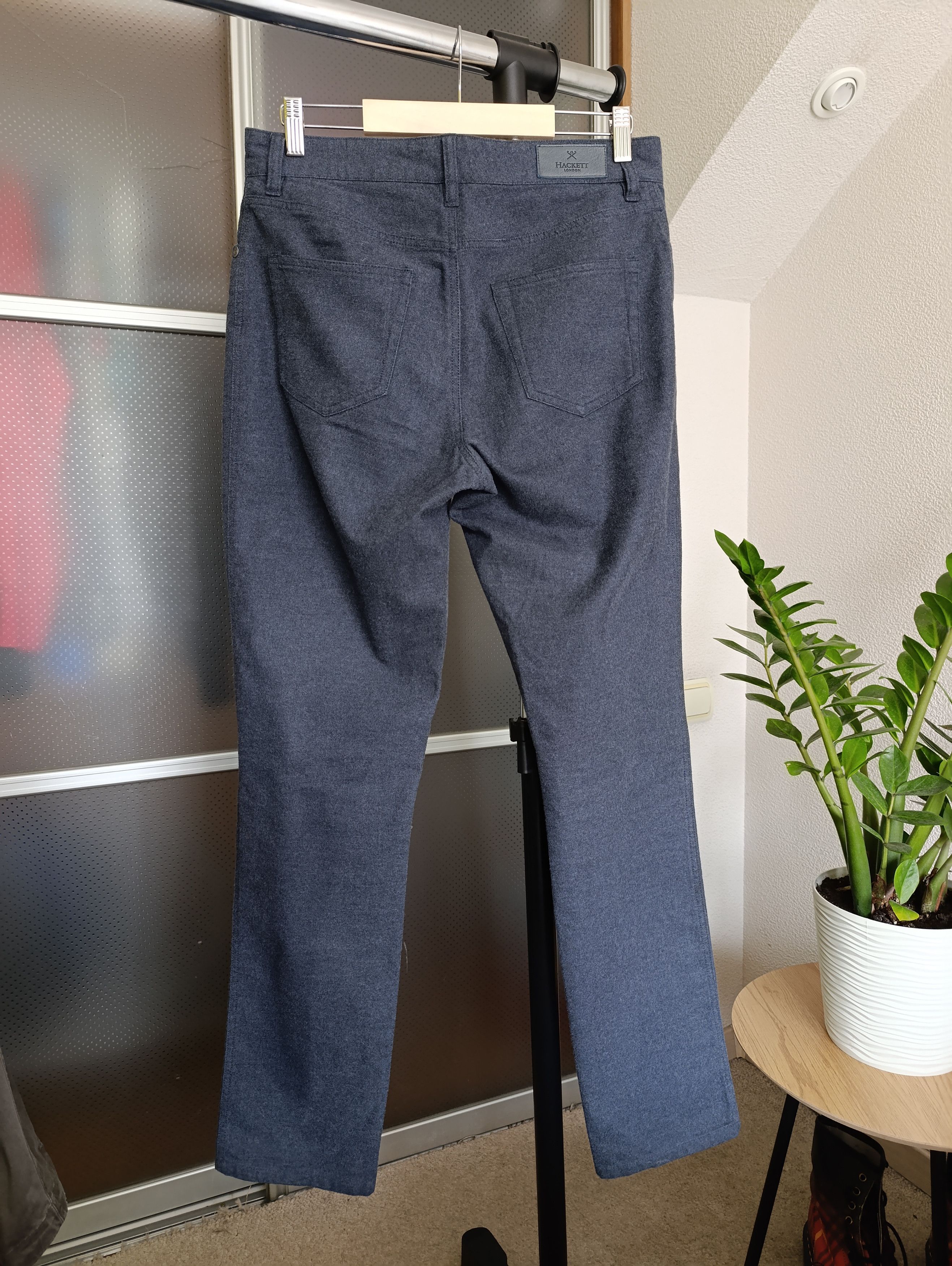 Designer × Hackett Hackett Flannel logo-patch straight-leg Trousers Size US 30 / EU 46 - 1 Thumbnail