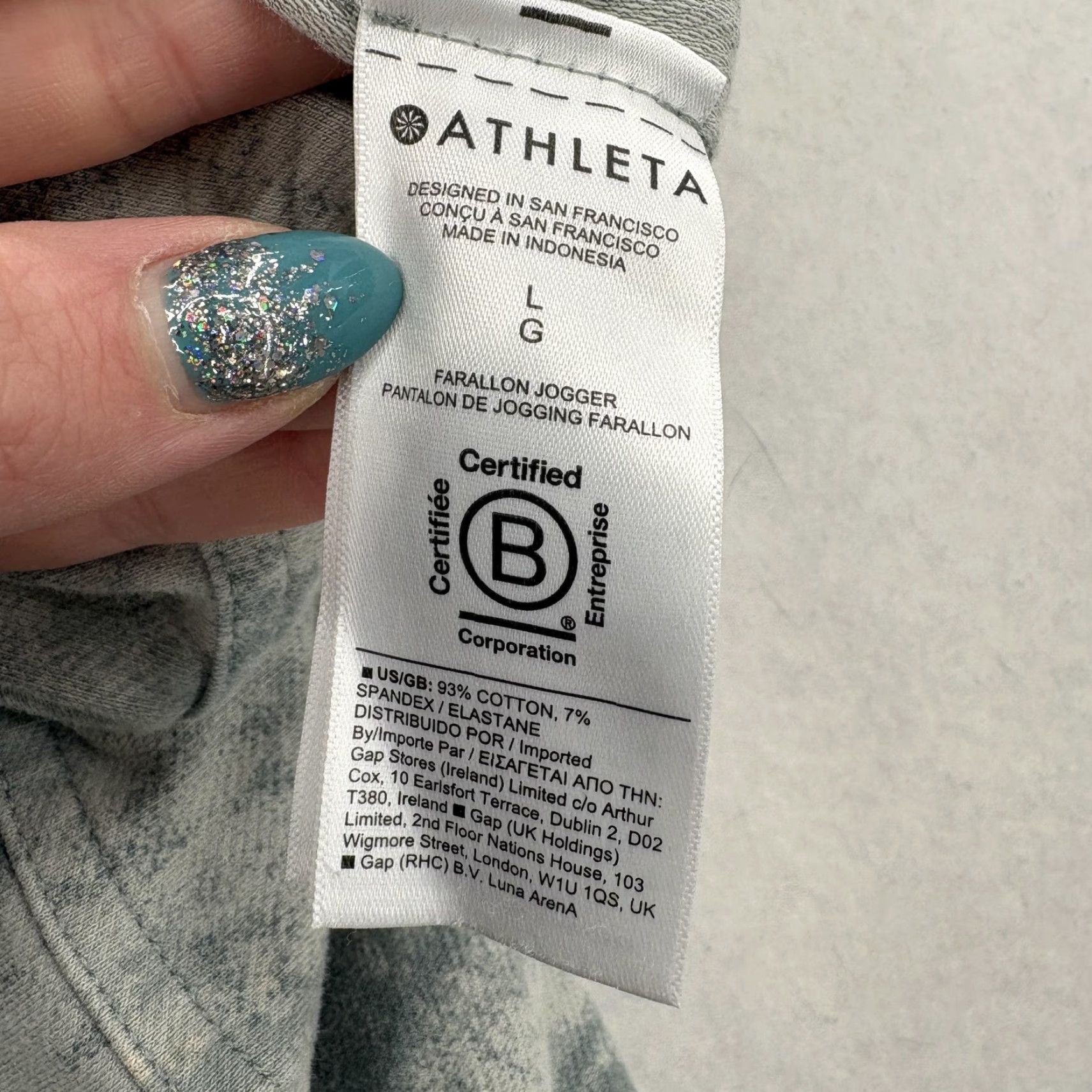 Athleta Athleta Farallon Jogger Pants Womens Large Gray Camo French Terry Elastic Waist Size 36" / US 14 / IT 50 - 5 Thumbnail