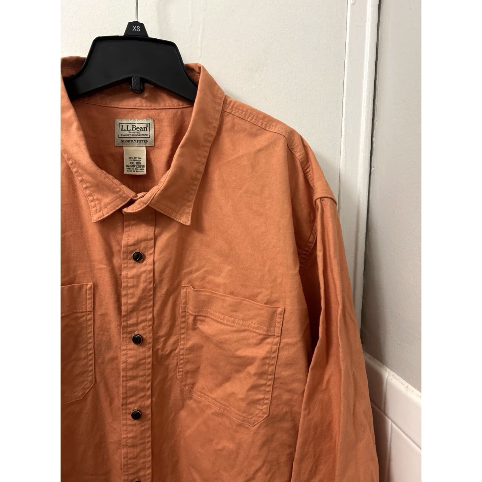 Vintage LL Bean Twill Shirt Mens 2XL Orange Button-Up L/S Casual Modern Fit Beanflex Pocketed - Mens Size US XXL / EU 58 / 5 - 4 Thumbnail