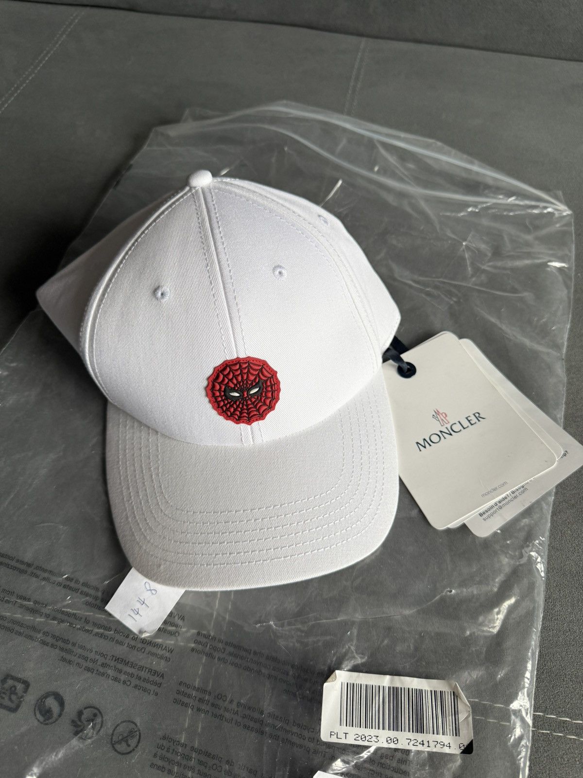 Moncler Moncler x Spiderman white hat | Grailed