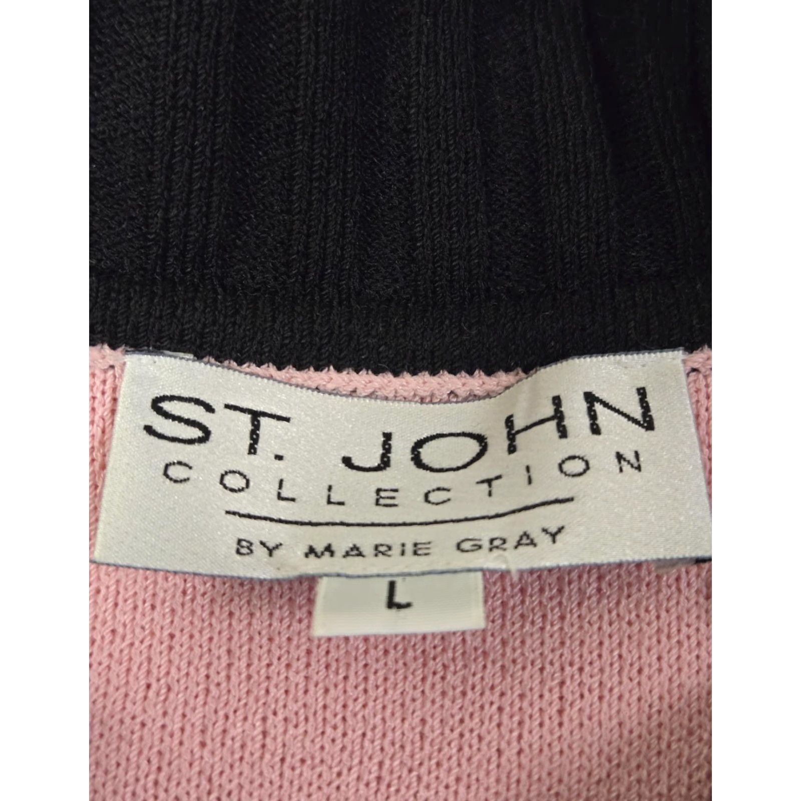 St. John VINTAGE St John Collection Sweater Womens Large Pink Black Zip Cardigan Jacket Gold Zip Size L / US 10 / IT 46 - 6 Thumbnail