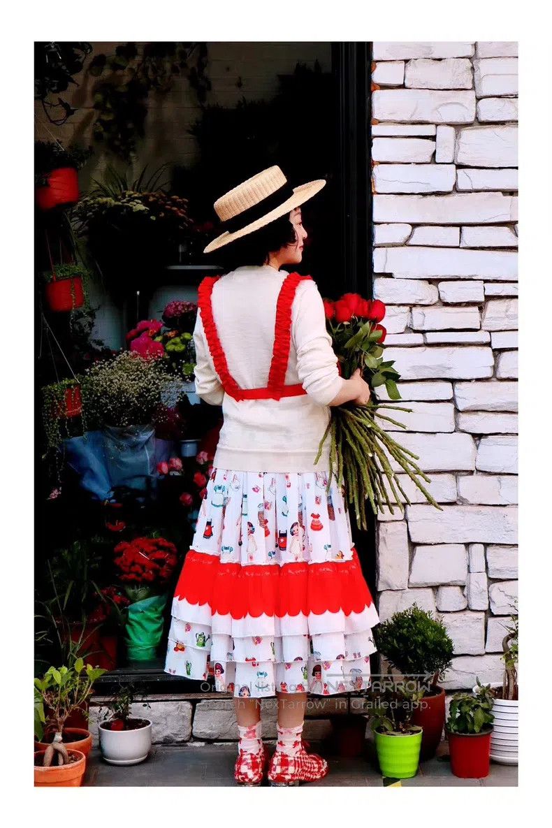 Comme des Garcons Comme Des Garcons size XS Red Polka Dot Asymmetrical Midi S Size 23" - 8 Thumbnail