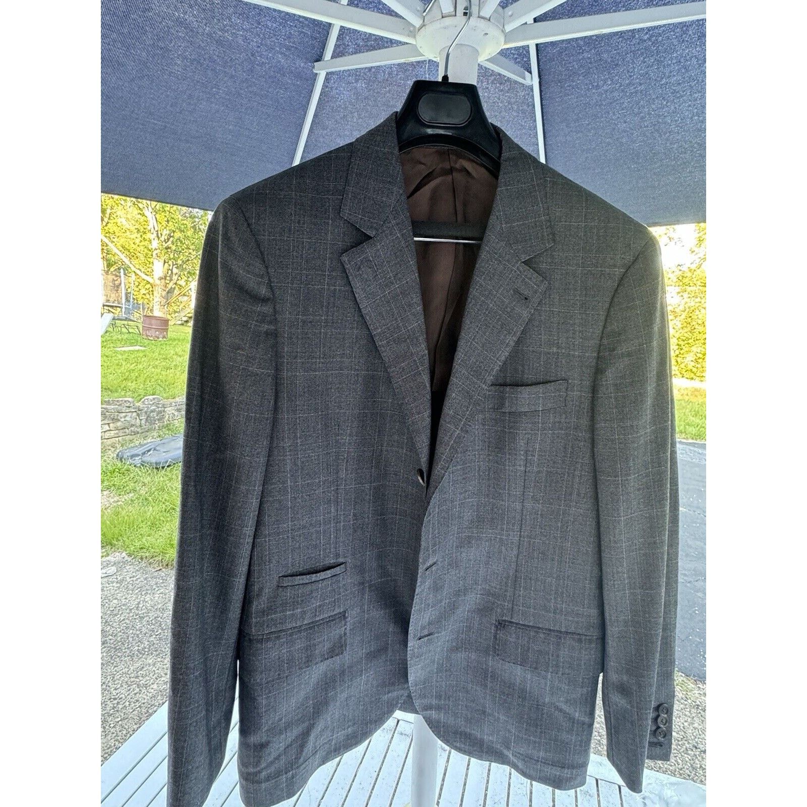 Brunello Cucinelli Brunello Cucinelli Blazer Jacket Glen Plaid Wool 52/42 Size 42R - 3 Thumbnail