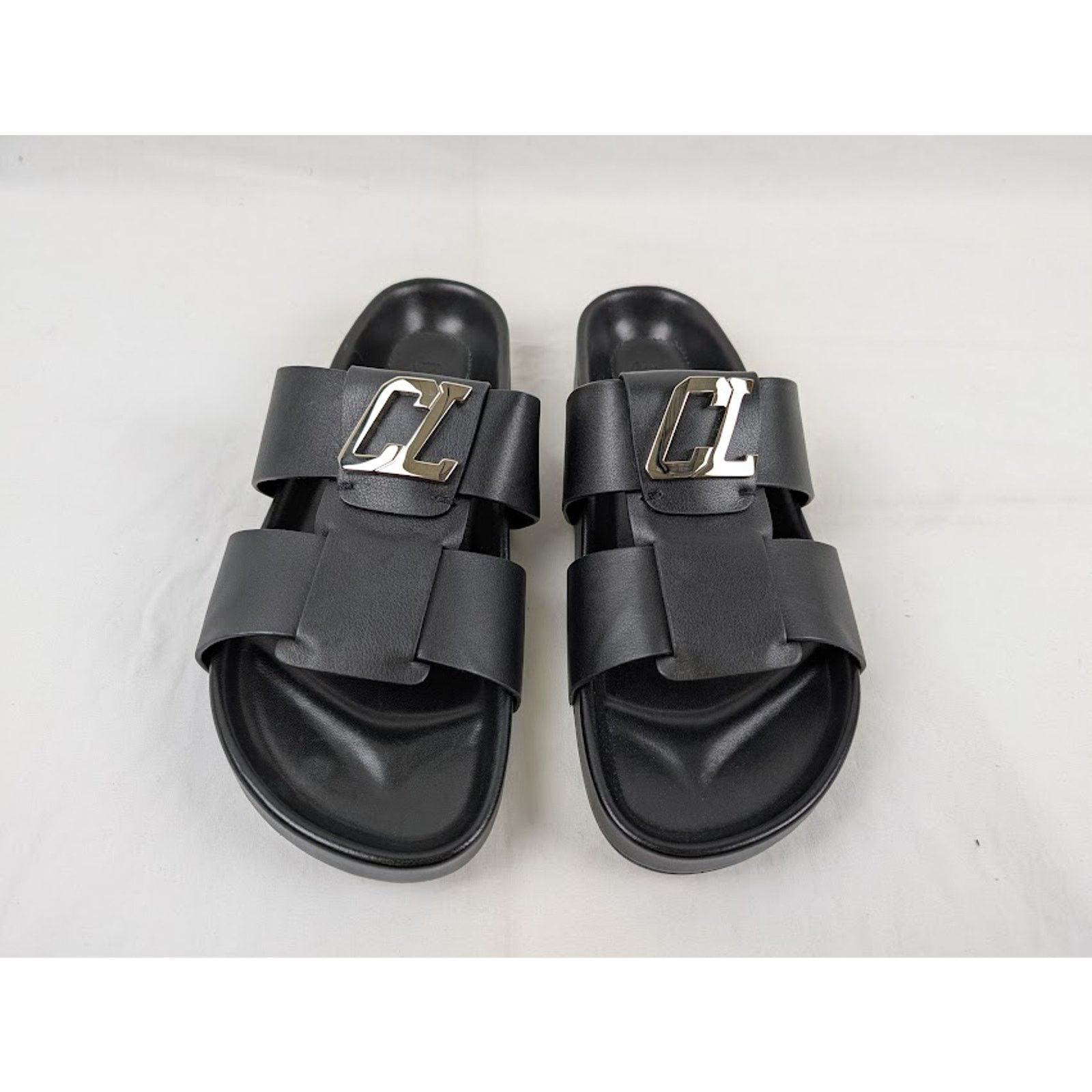 Christian Louboutin Dhabubizz Flat Slides in Black BNWB 42