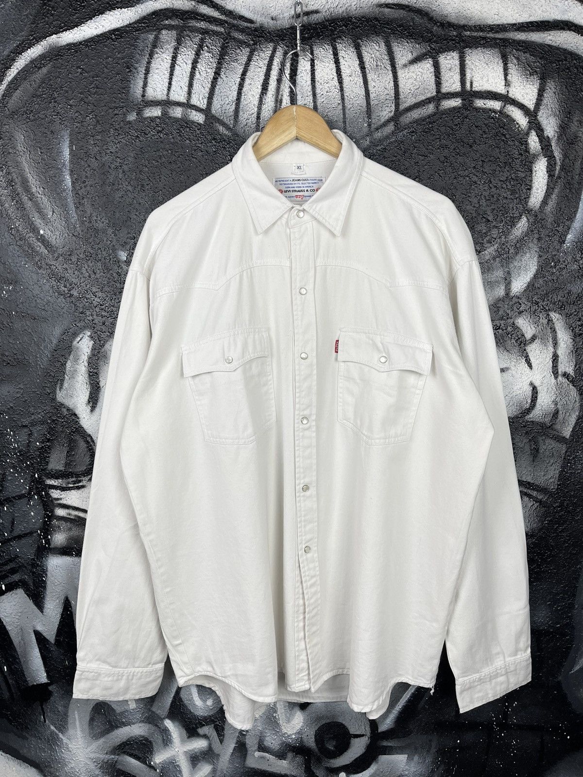 Levi's Vintage Levi’s Western White Shirt Long Sleeve Men’s Size XL Size US XL / EU 56 / 4 - 3 Thumbnail