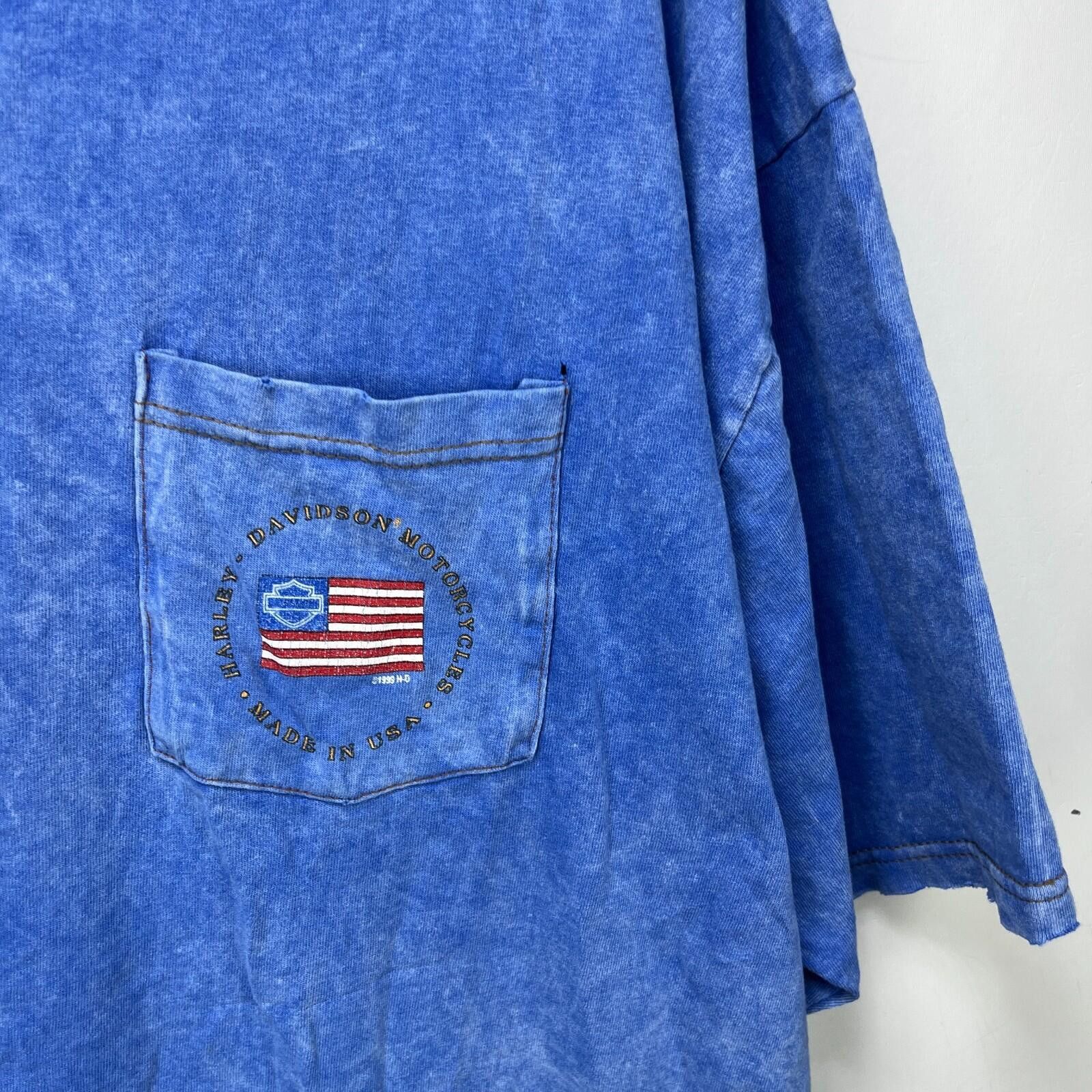 Harley Davidson Vintage Harley Davidson Las Vegas Nevada Blue T Shirt 2XL Size US XXL / EU 58 / 5 - 4 Thumbnail