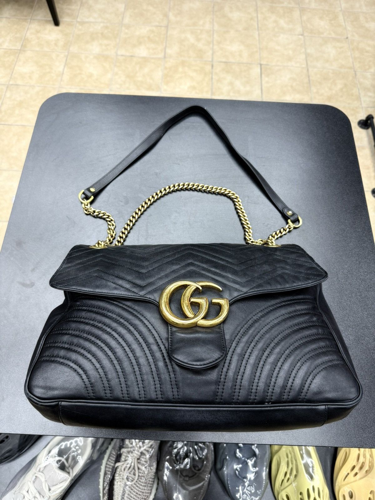 Gucci Gucci Matelasse GG Marmont Flap Bag Matelasse Leather LARGE Size ONE SIZE - 1 Thumbnail