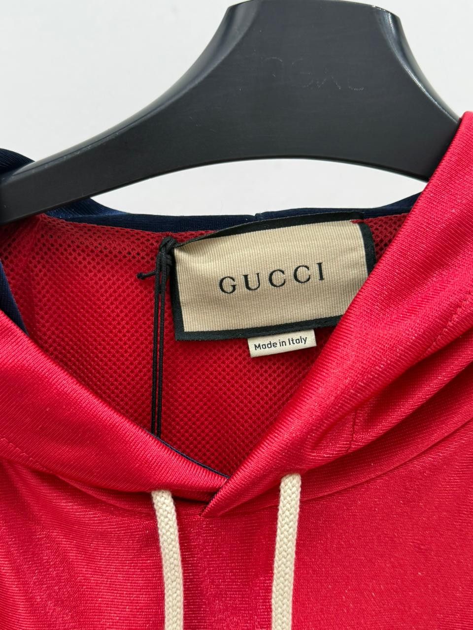Gucci CC28 Web-stripe Shiny Jersey Hoodie in Red Size US XS / EU 42 / 0 - 2 Thumbnail
