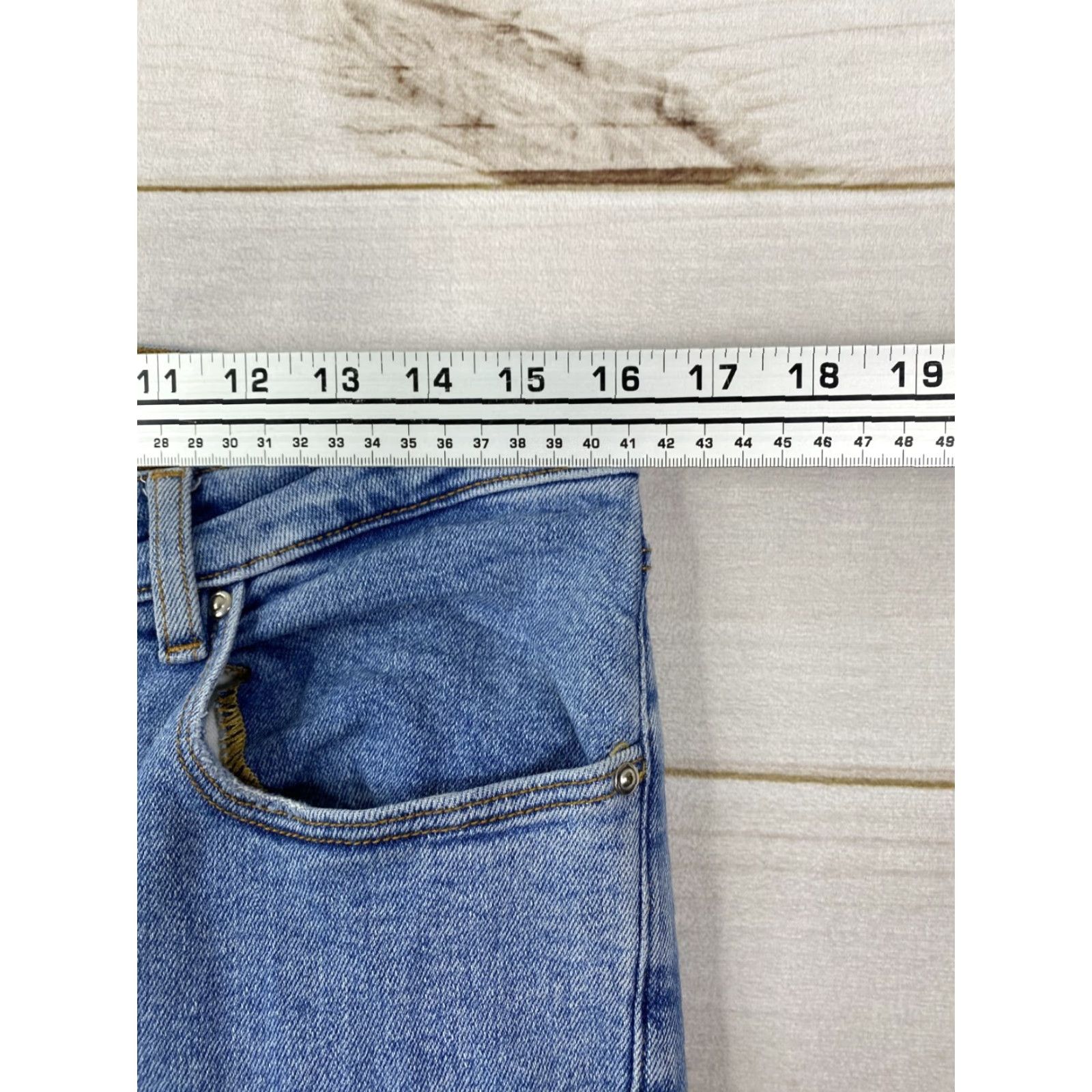 Asos ASOS Design Mens Jeans Size 32X38 Skinny Leg Stretch Denim Distressed Light Wash Size US 32 / EU 48 - 5 Thumbnail