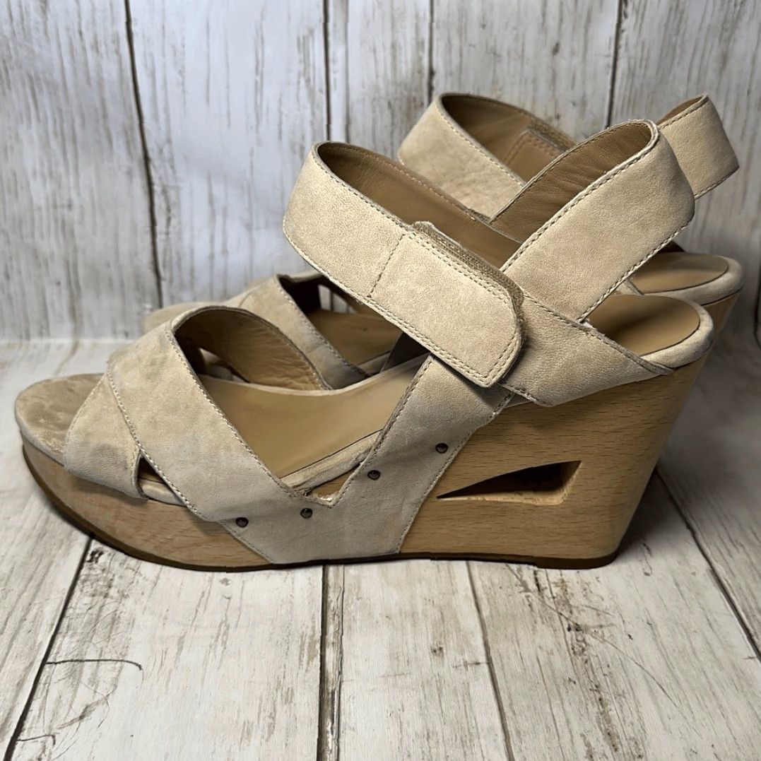Eileen Fisher Eileen Fisher Sandal Wedge Women's Leather Tan Studded Platform 10 Size US 10 / IT 40 - 5 Thumbnail