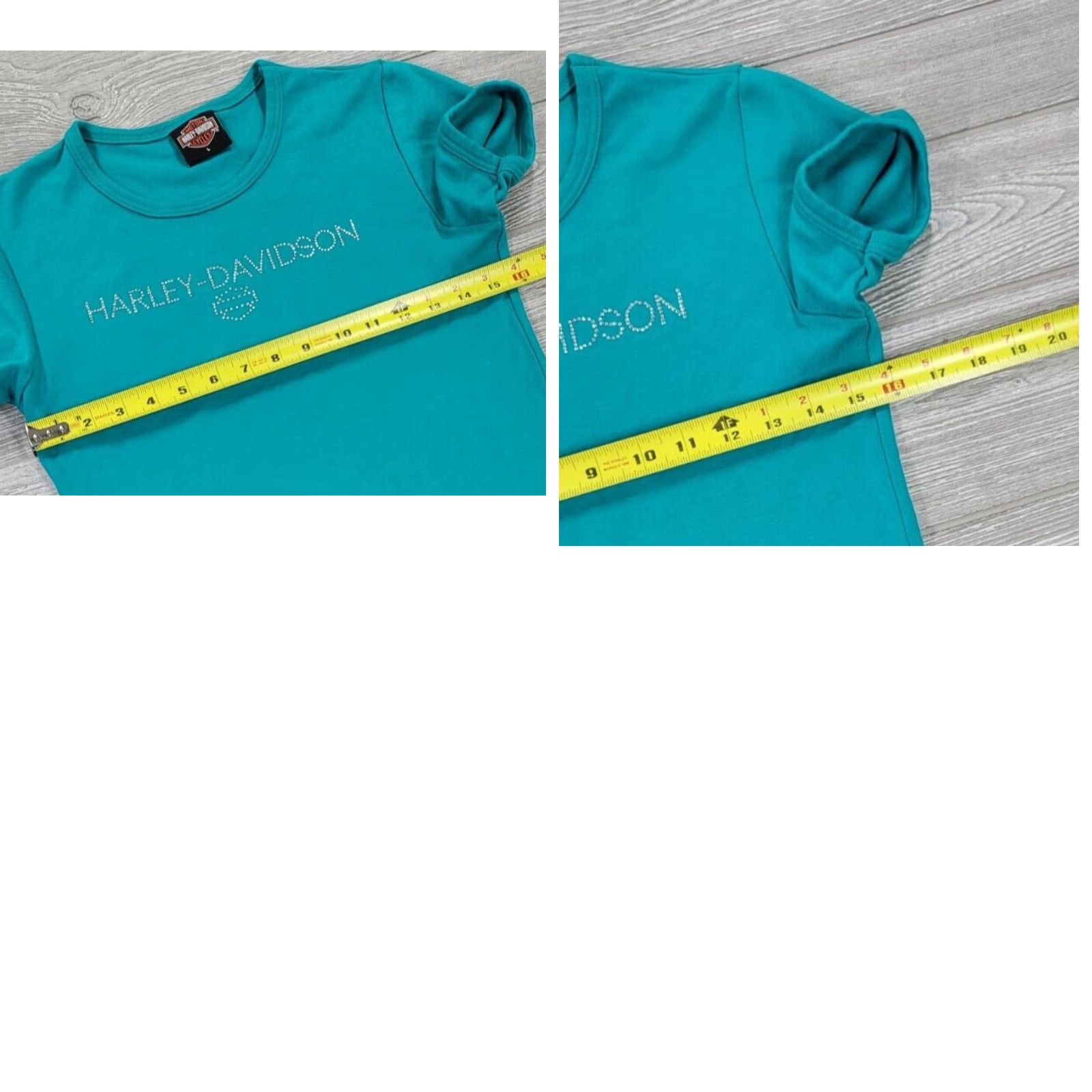 Harley Davidson Harley-Davidson Graphic T-Shirt Womens L Short Sleeve Teal Green HD 2003 Motorcycle Graphic 100% Cotton Regular Mens Womens Girls Boys Size L / US 10 / IT 46 - 8 Thumbnail