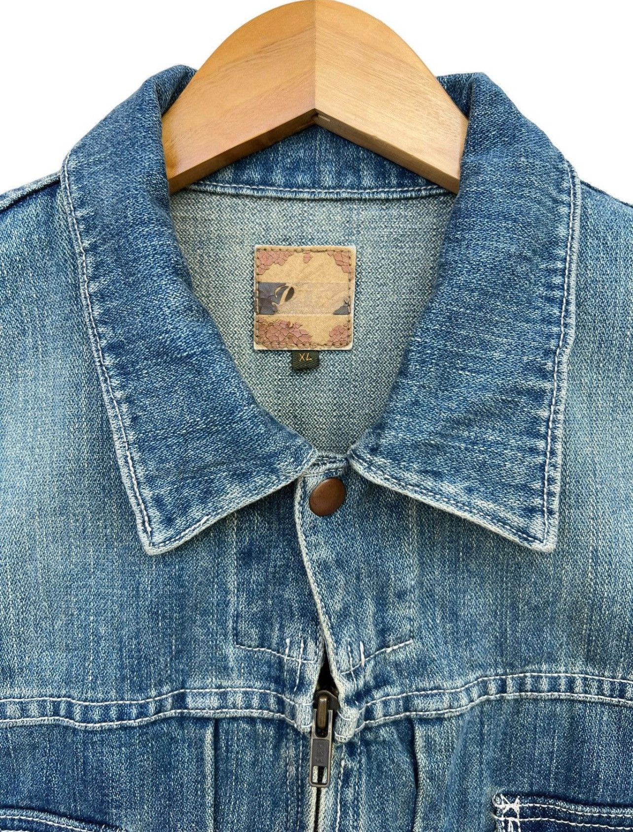 Japanese Brand Vintage Japan Zipup Biker Denim Jacket Size US M / EU 48-50 / 2 - 10 Thumbnail