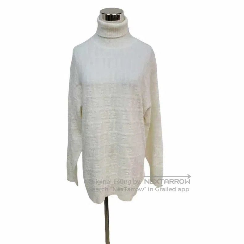 Fendi FF Full Print Back Letter Logo Terry Crewneck Sweate