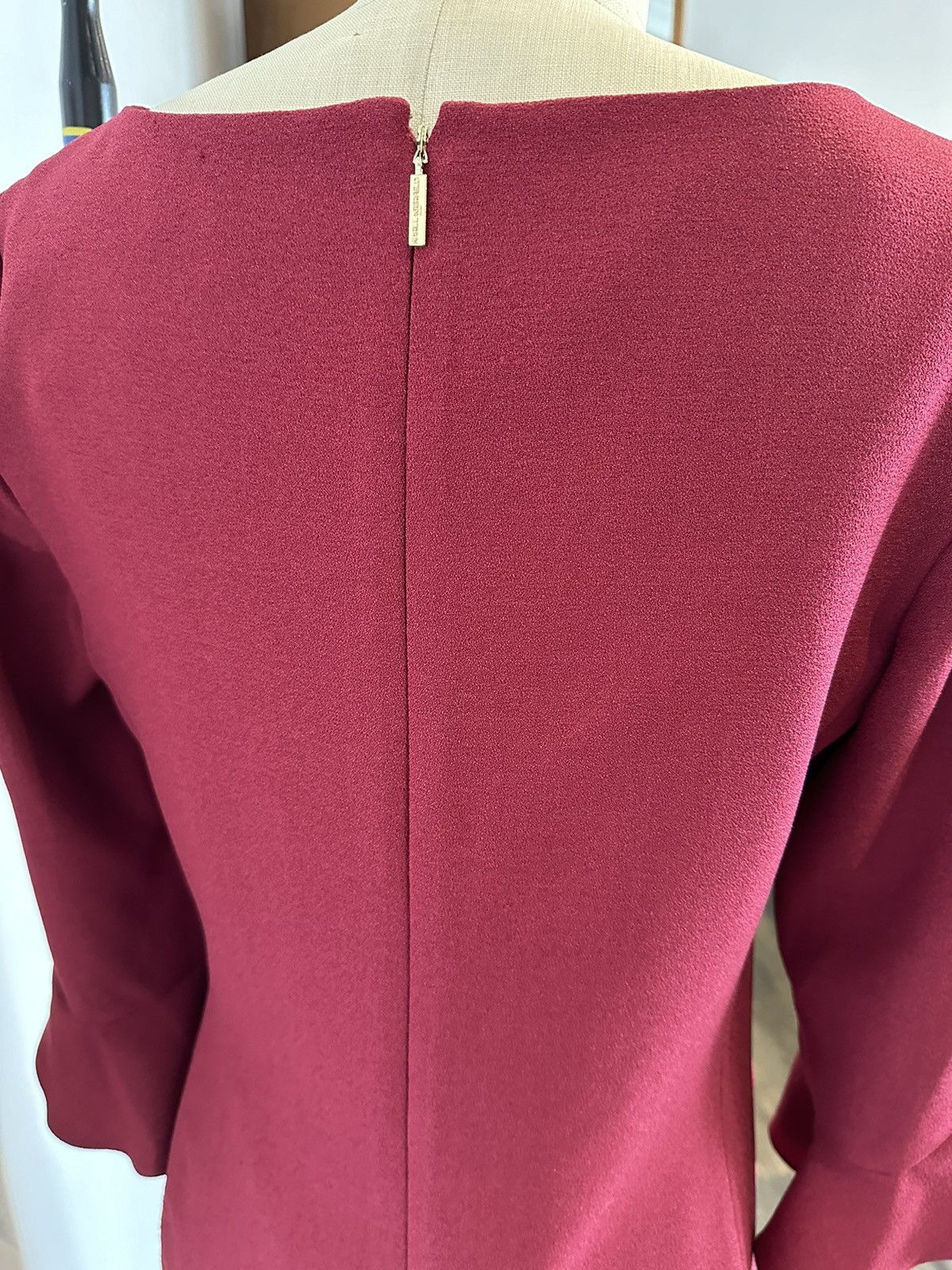 Karl Lagerfeld KARL LAGERFELD PARIS Wine Red Dress Size L / US 10 / IT 46 - 3 Thumbnail