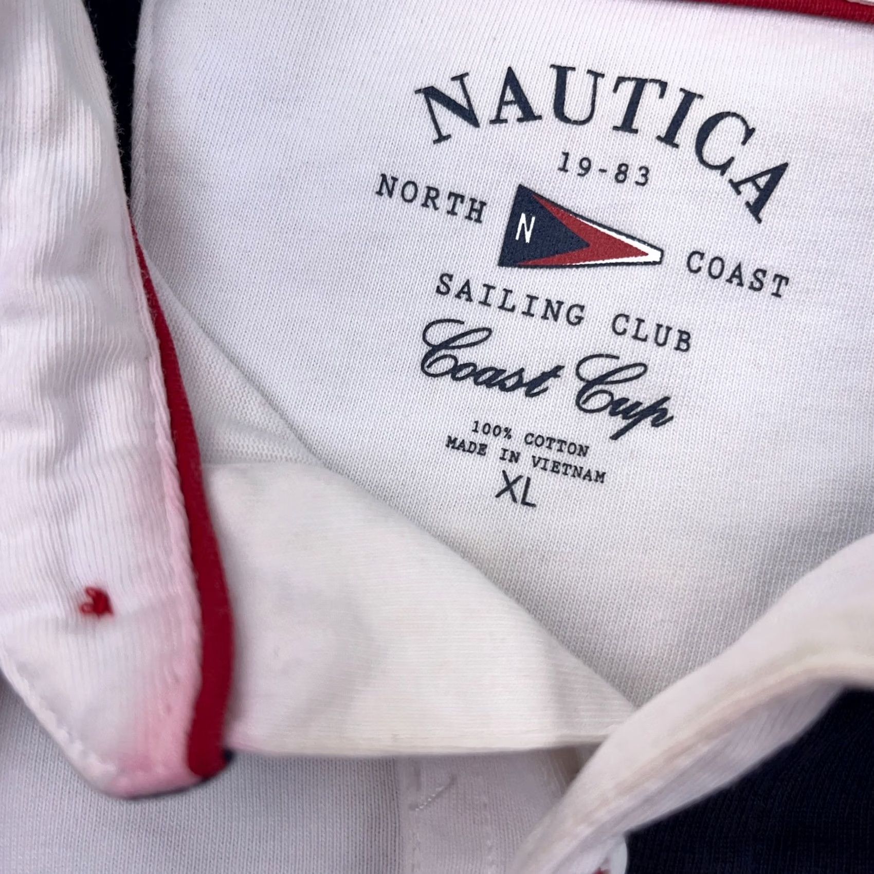 Nautica Nautica Rugby Shirt Men XL Red White Blue Colorblock Y2K Retro Flags Adult Size US XL / EU 56 / 4 - 6 Thumbnail