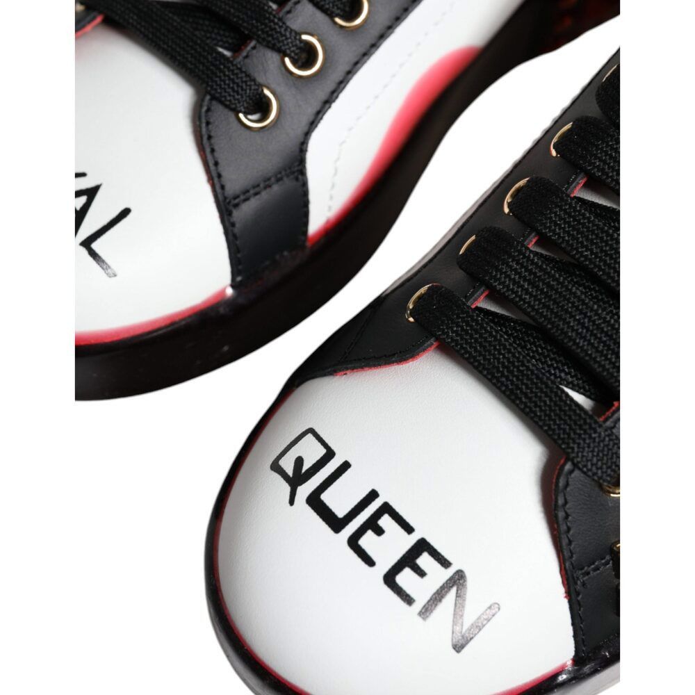 Dolce & Gabbana Dolce & Gabbana White Red Crystals Leather Portofino Sneaker Size US 6.5 / IT 36.5 - 6 Thumbnail