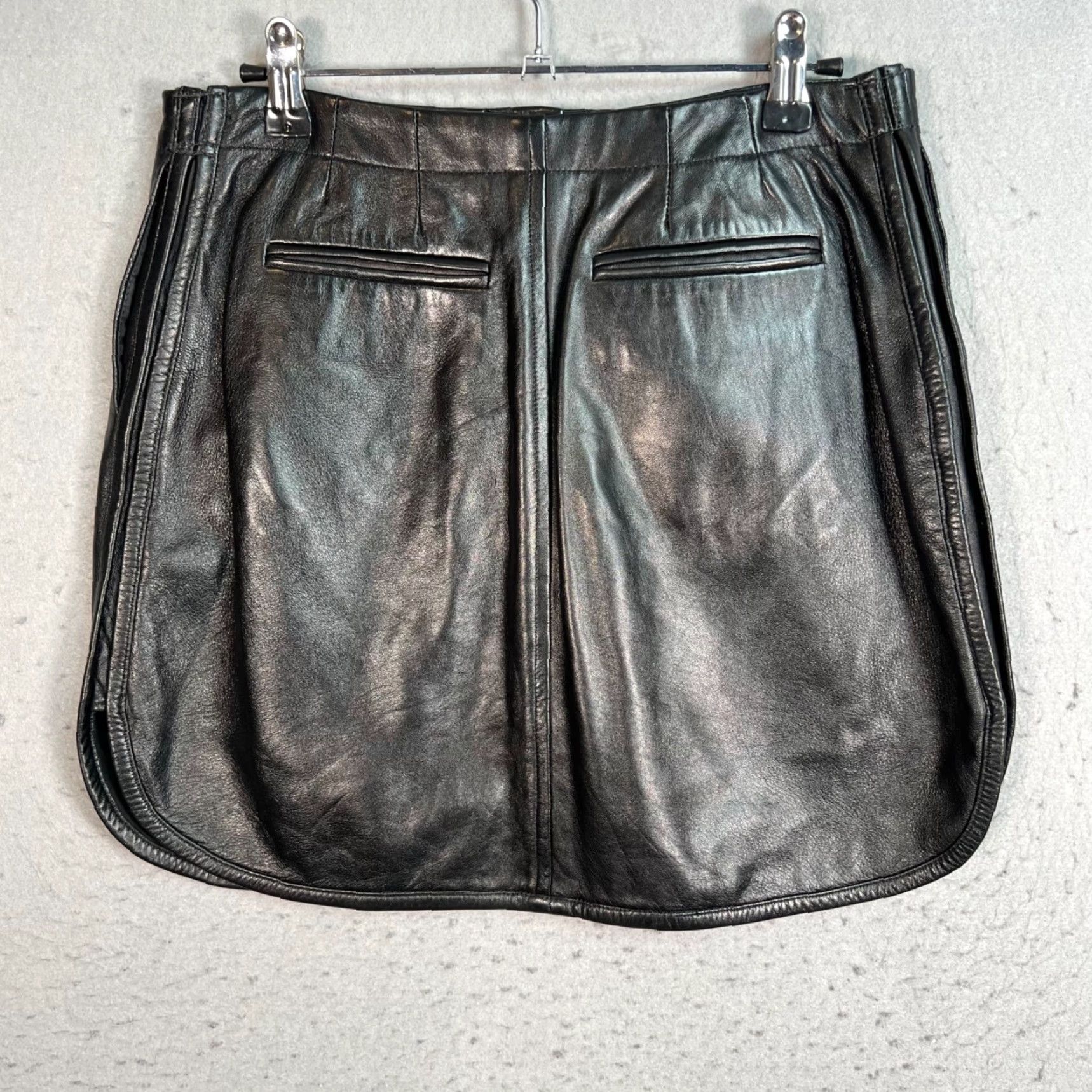 Adam Lippes Adam Lippes Skirt Women's Mini Black Faux Leather Size 6 Size 28" / US 6 / IT 42 - 2 Thumbnail