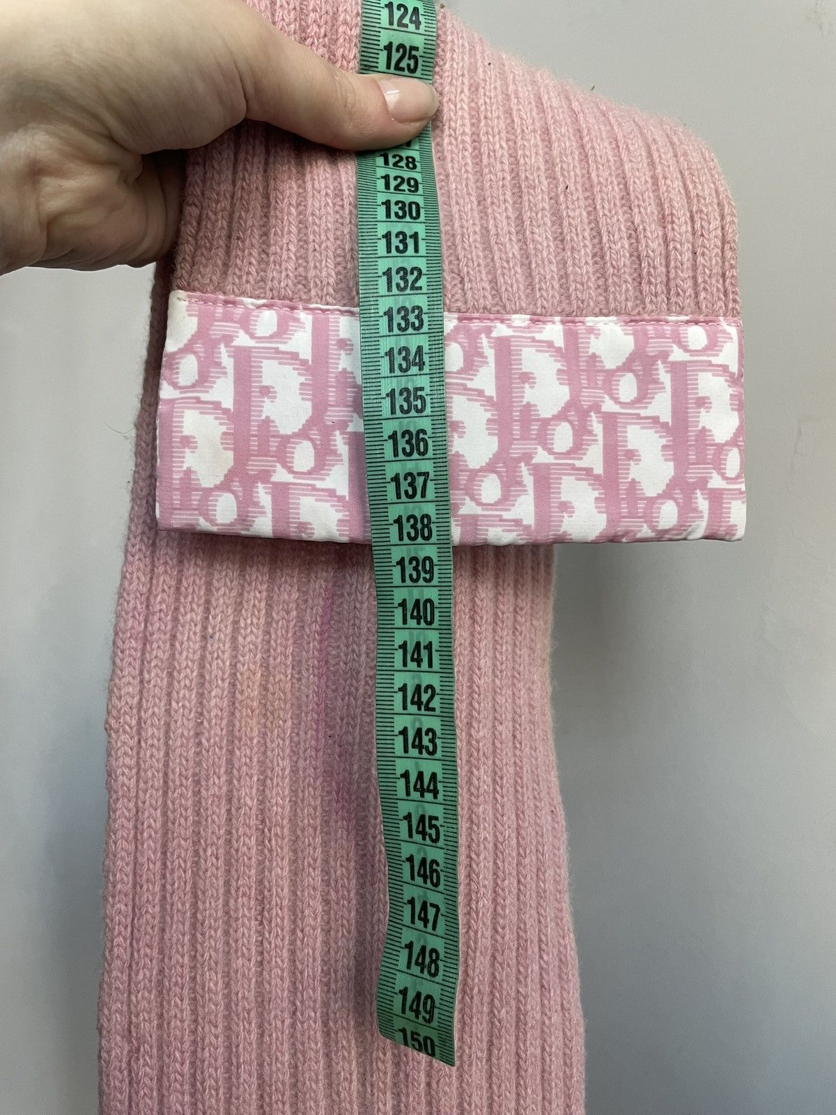 Dior Pink Dior Scarf Bigo Logo Monogram Cashmere 138cm Size ONE SIZE - 12 Thumbnail