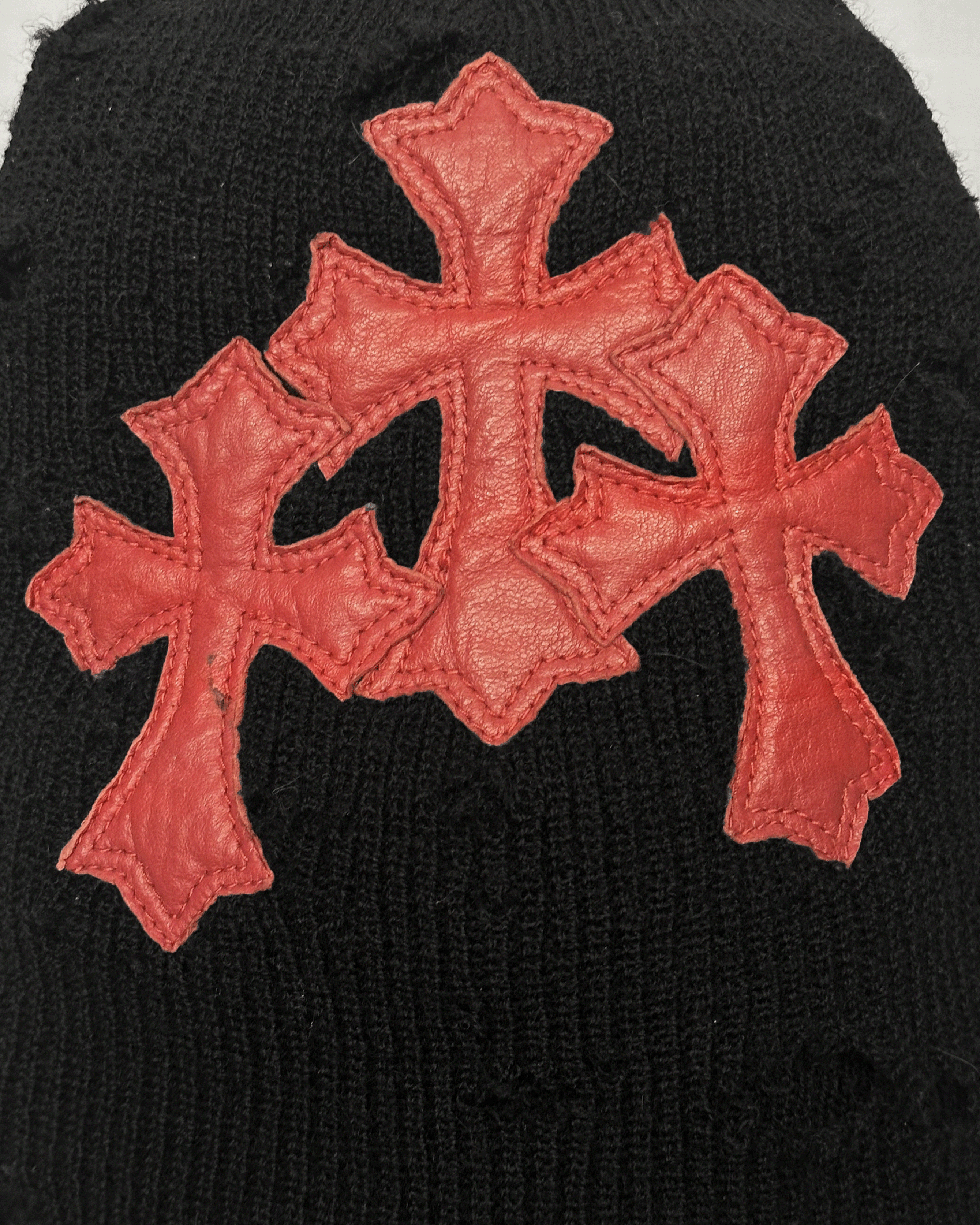 A&G Rock A&G Amal Guessous Rock Couture Distressed Cross Patch Beanie Size ONE SIZE - 5 Thumbnail