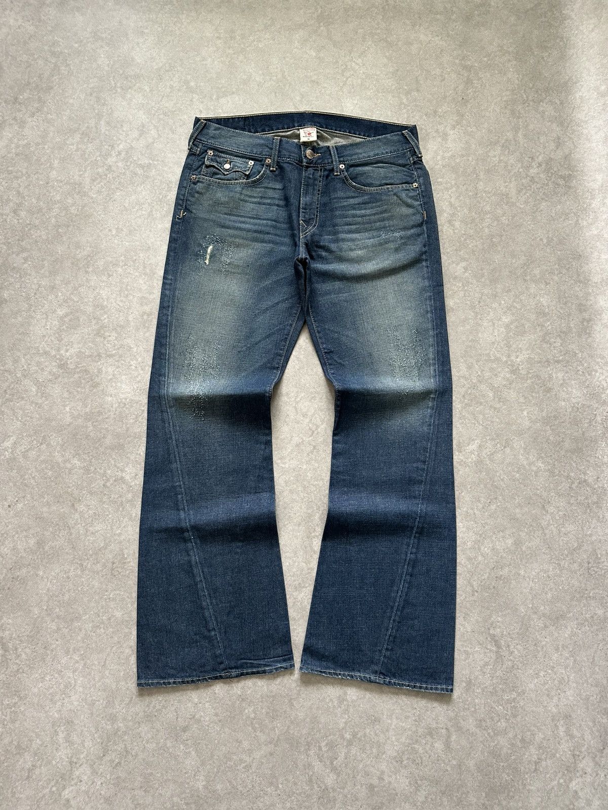 True Religion Jeans Joey Faded Blue Denim Baggy Punk Y2K