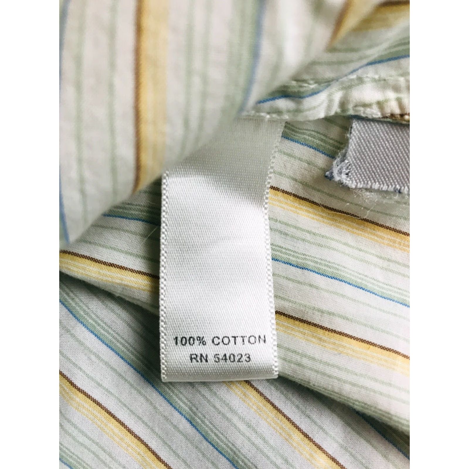 Banana Republic Banana Republic Shirt Womens Medium White Green Yellow Button Up 3/4 Sleeve Striped Casual Modern Fall Spring Summer Size M / US 6-8 / IT 42-44 - 6 Thumbnail