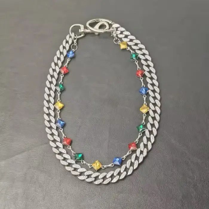 Jewelry Retro Cuban Crystal Pant Waist Chain Size ONE SIZE - 6 Thumbnail