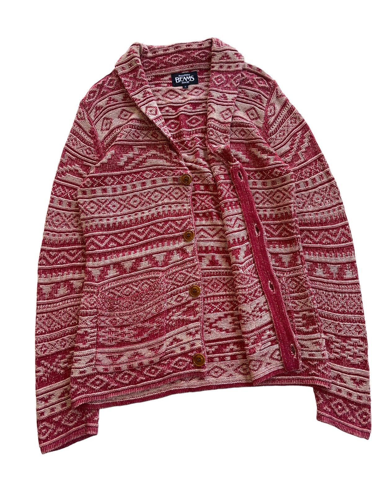 Beams Plus Beams Aztec Native Cable Knit Cardigan Japan Size US S / EU 44-46 / 1 - 7 Thumbnail