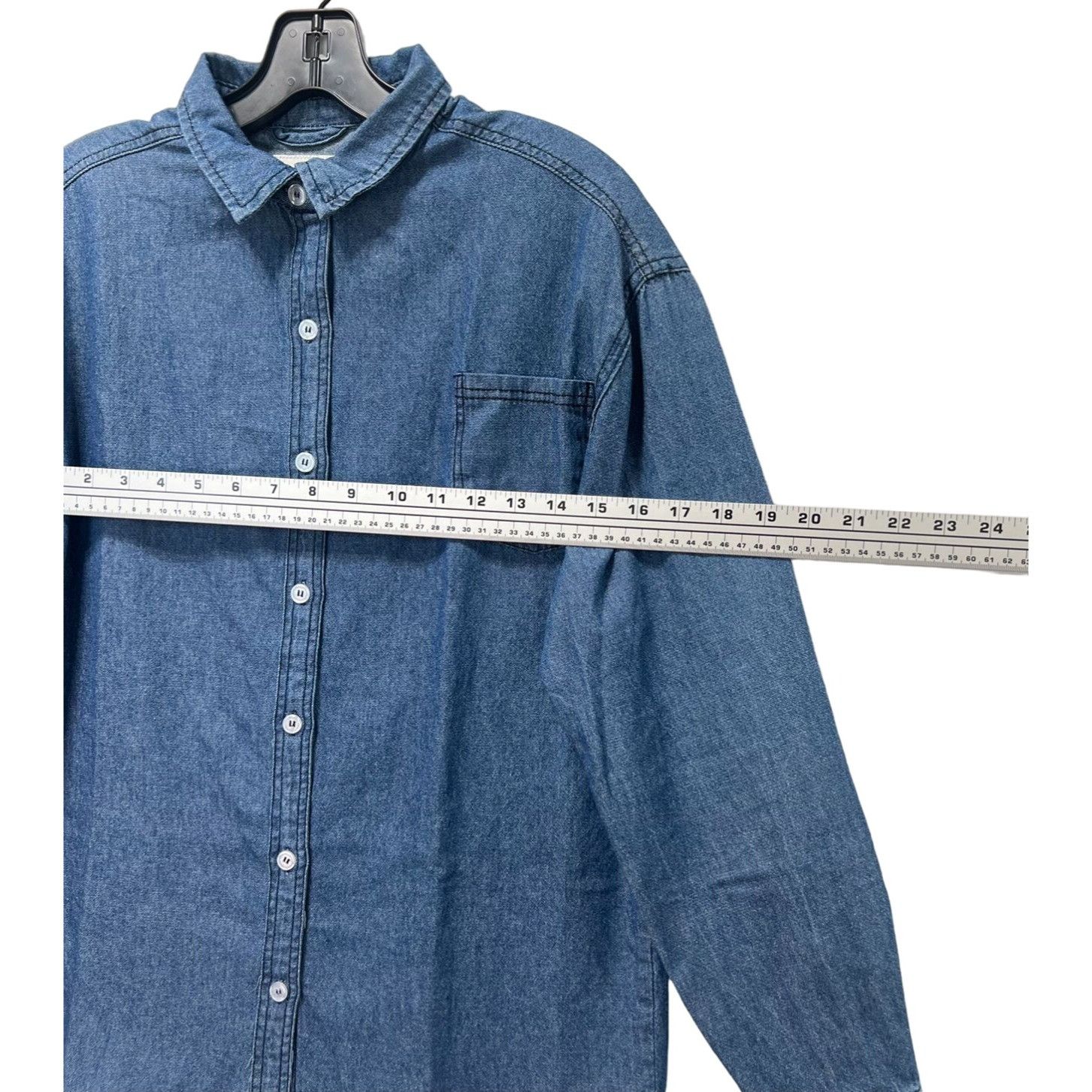 rue21 Rue 21 - Women's Chambray Long Sleeve Button Down Shirt With Size S / US 4 / IT 40 - 3 Thumbnail