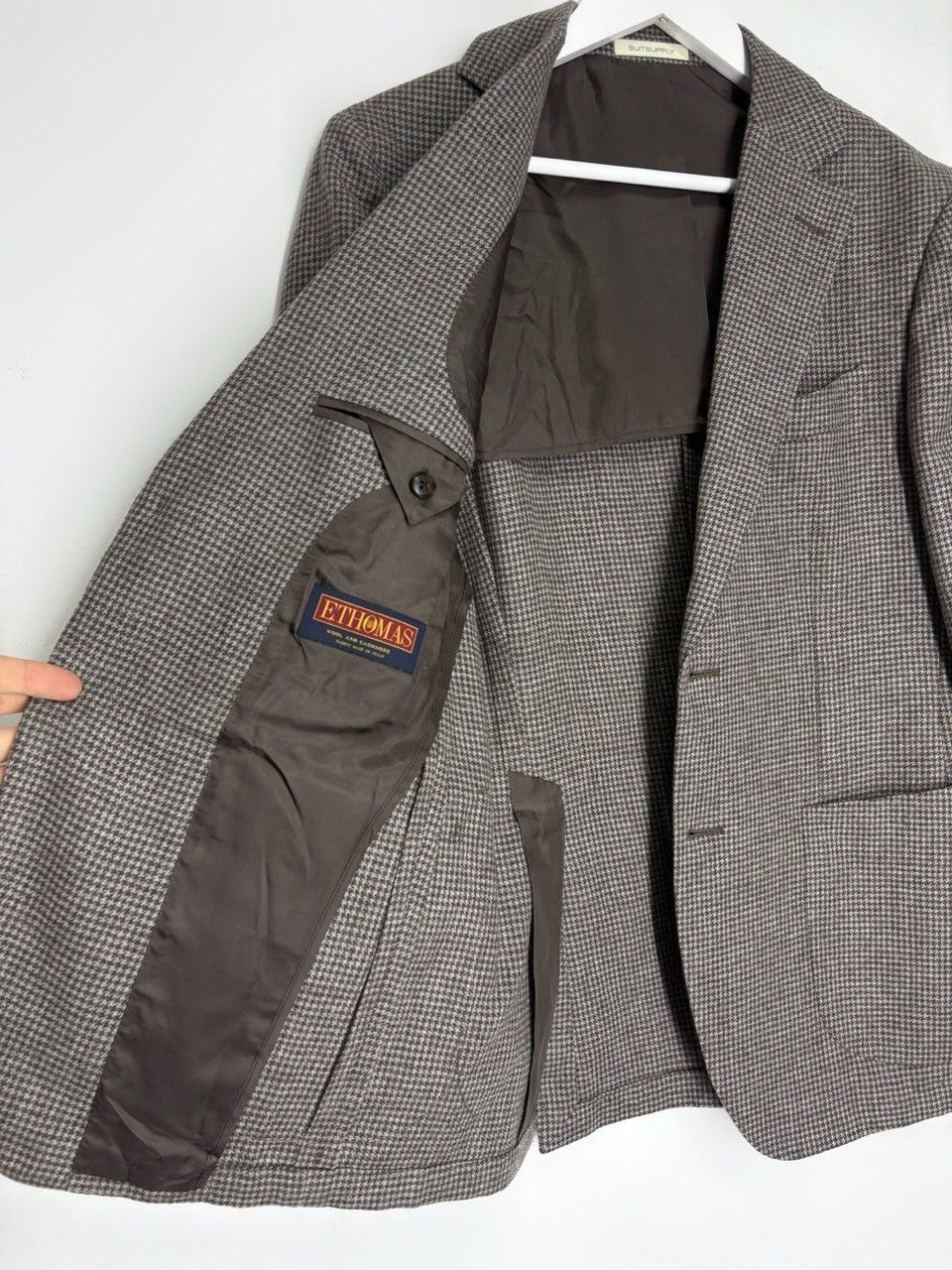 Suitsupply Suitsupply 3 Piece Suit Houndstooth Pattern Wool Cashmere Size 38S - 4 Thumbnail