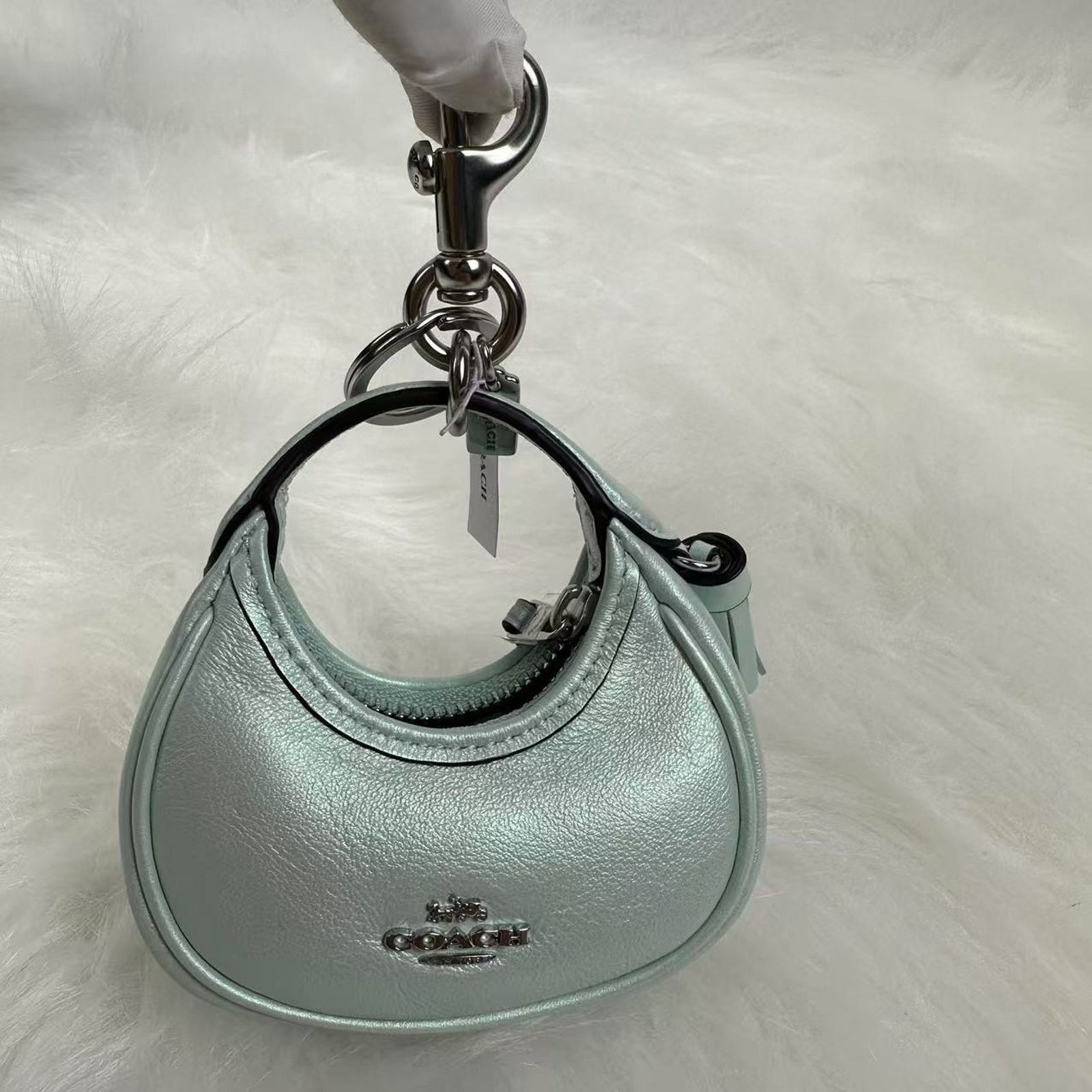 Coach Coach Mini Carmen Bag Charm Pearlized leather/Silver/Green Size ONE SIZE - 2 Thumbnail