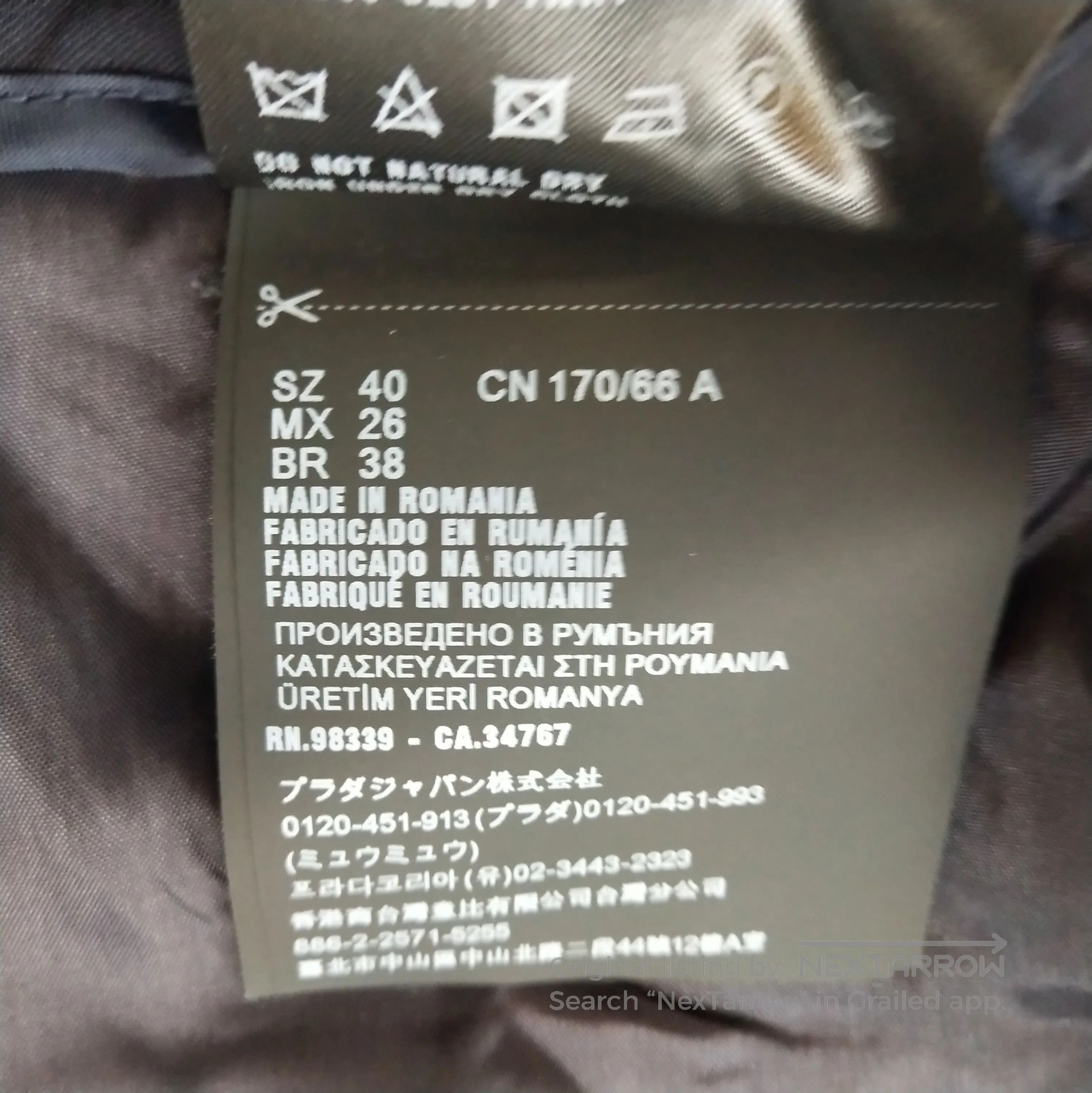 Prada Prada Slim Fit Wool Trousers in Navy . Size 39" - 8 Thumbnail