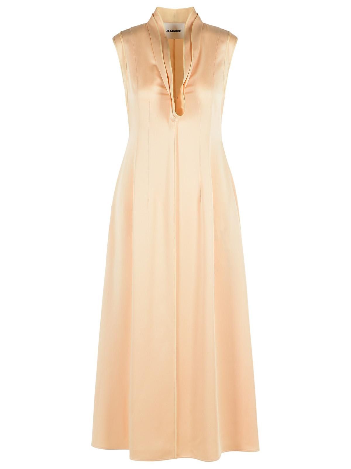 Jil Sander JIL SANDER Acetate And Peach Viscose Dress Size S / US 4 / IT 40 - 1 Thumbnail