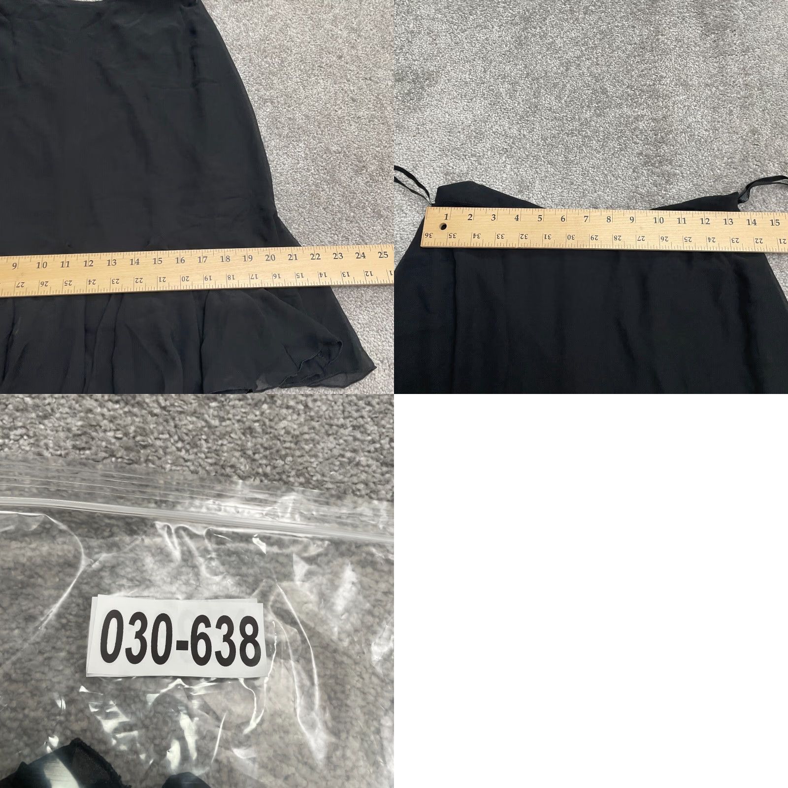 Vintage Jeffrey & Dara Women Skirt Knee Length Chiffon Black Ruffle 8 Business Workwear Vintage No Size 30" / US 8 / IT 44 - 8 Thumbnail
