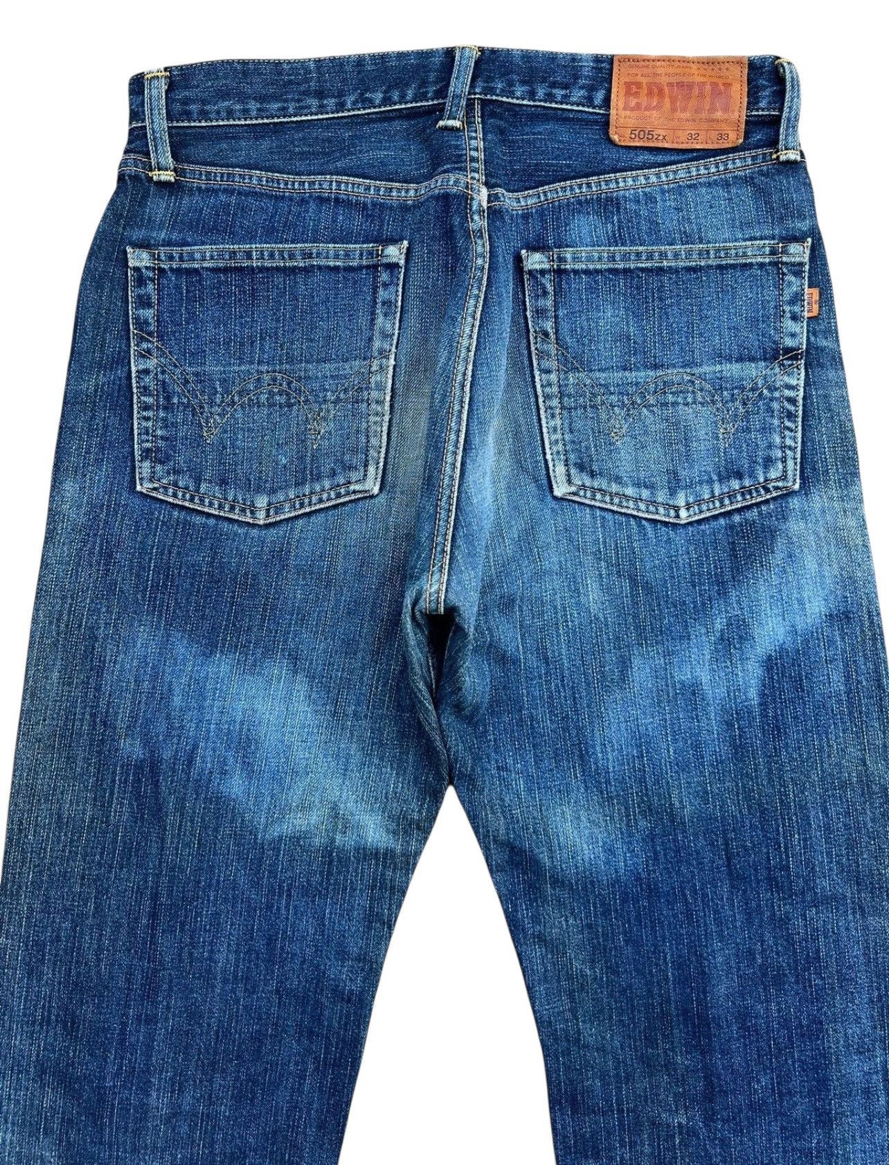 Edwin Vintage Edwin 505X Selvedge Distressed Mudwash Jeans 32x29 Size US 32 / EU 48 - 5 Thumbnail