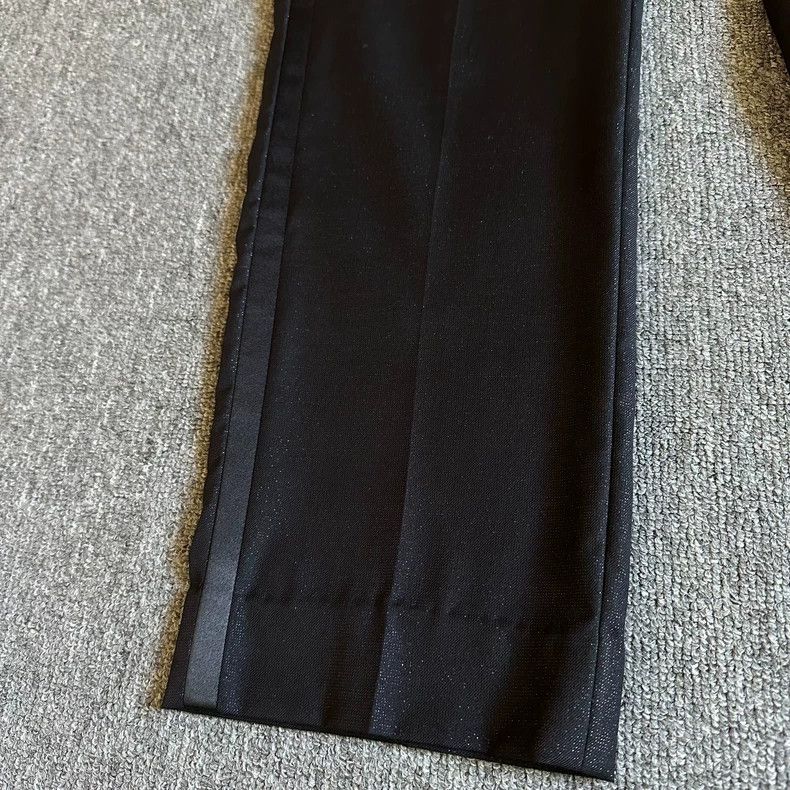 Dior Dior Rhinestone silk sword collar wool suit Size 54R - 7 Thumbnail