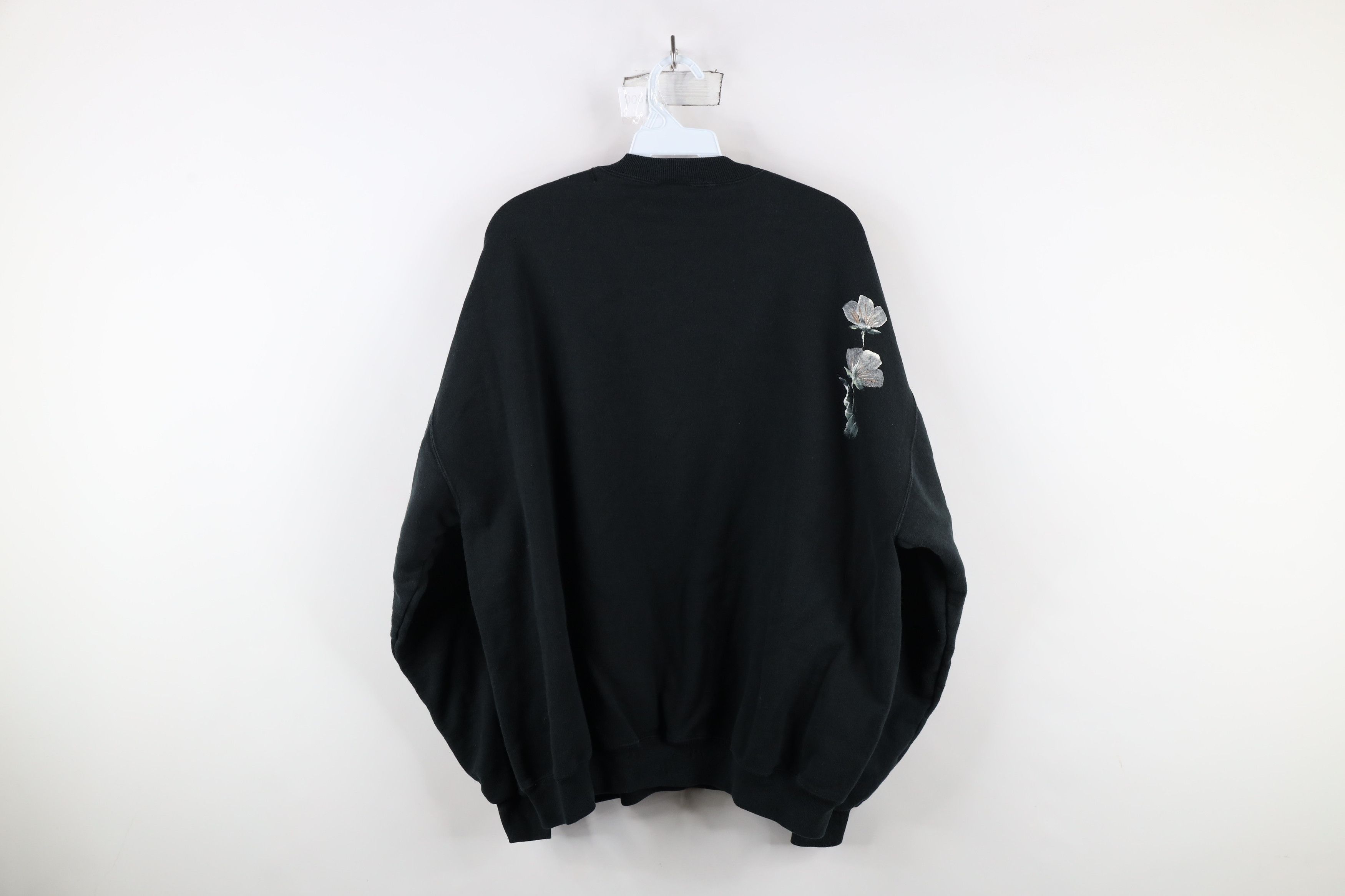 Vintage Vintage 90s Streetwear Painted Flower Crewneck Sweatshirt Size XL / US 12-14 / IT 48-50 - 7 Thumbnail