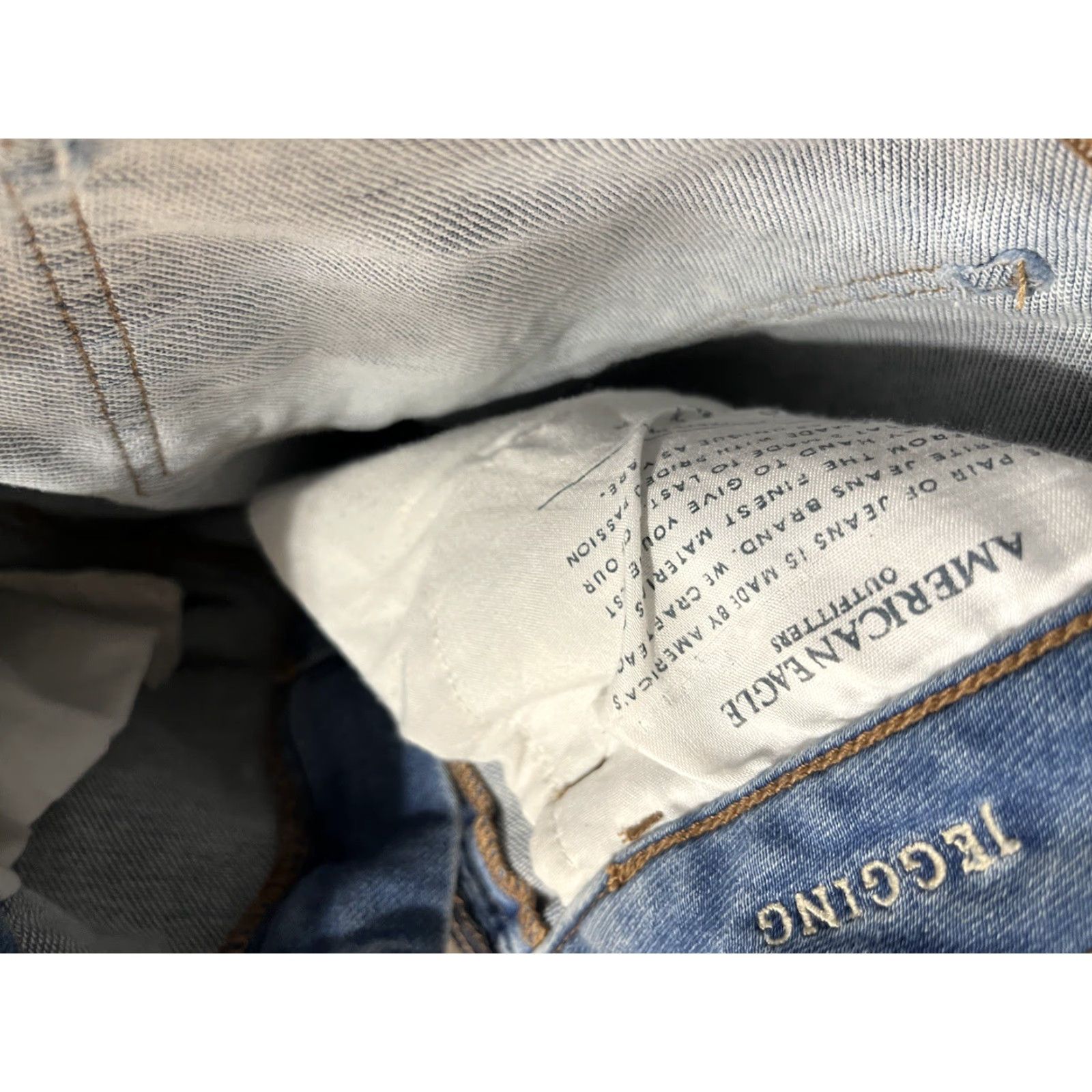 American Eagle Outfitters American Eagle Blue Super Stretch Low Rise Jegging Pants 8 Regular Solid Jeans Womens Vintage or 8 Regular Blue Jegging Stretch Denim Size 30" / US 8 / IT 44 - 6 Thumbnail