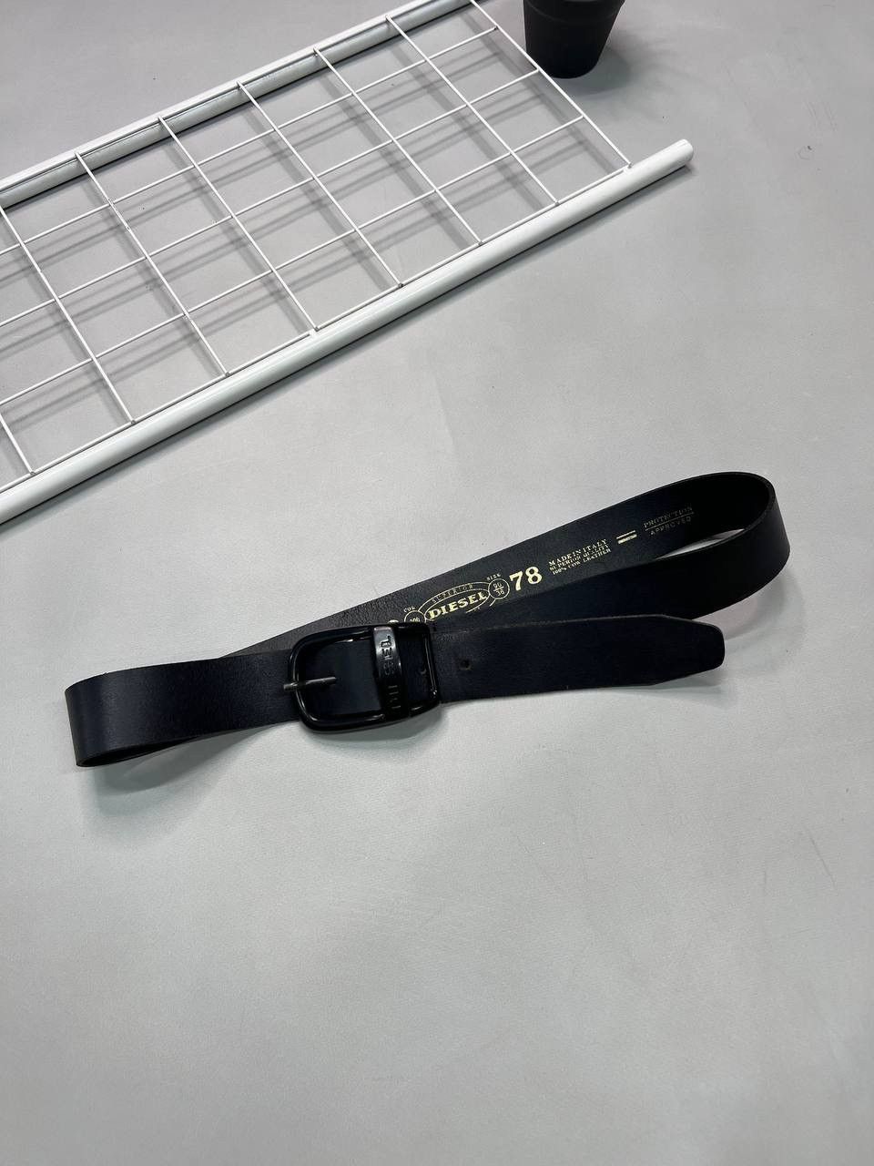 Vintage Diesel Leather Belt Big Logo 90s