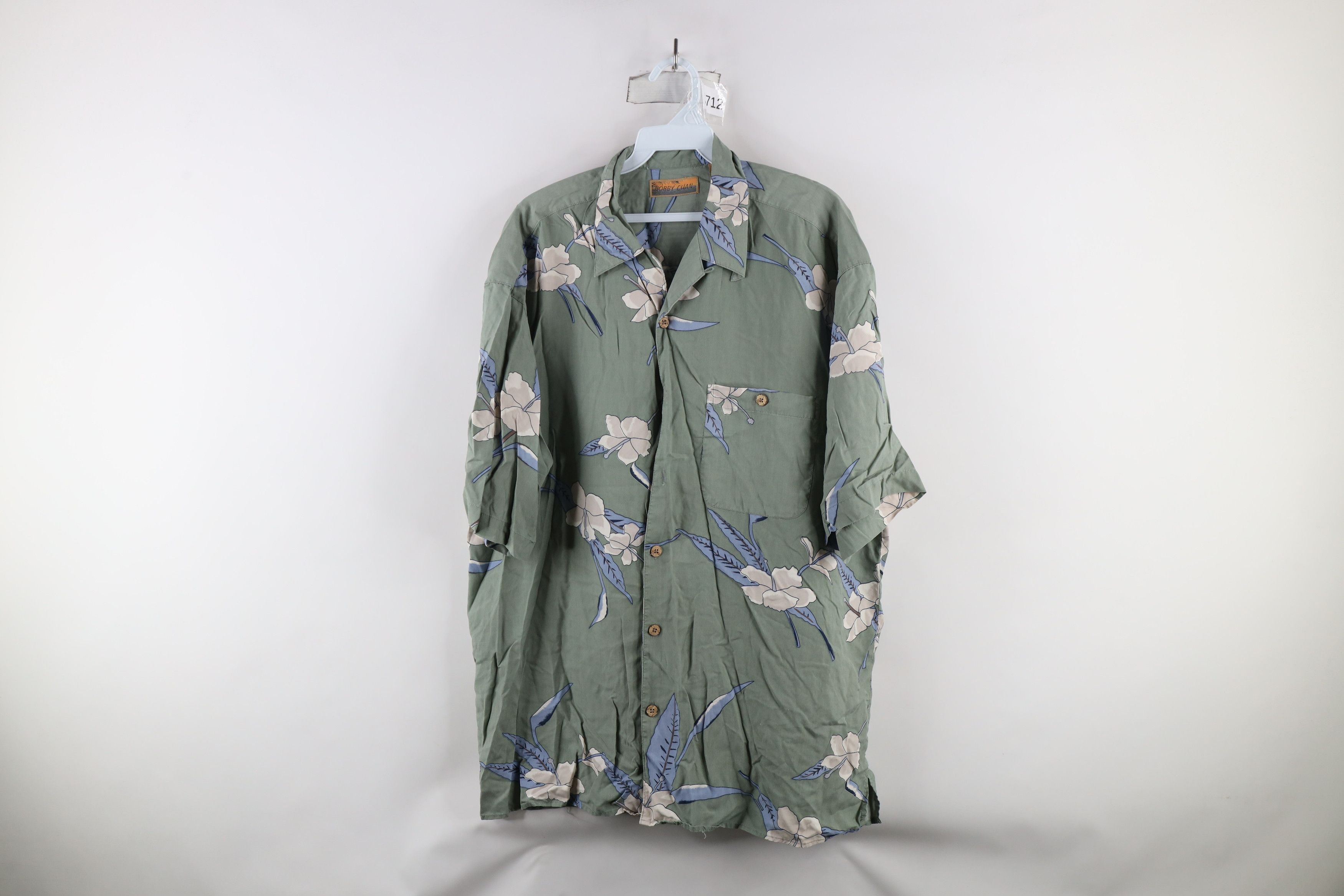 Vintage Vintage 90s Streetwear Silk Flower Hawaiian Button Shirt Size US L / EU 52-54 / 3 - 1 Thumbnail