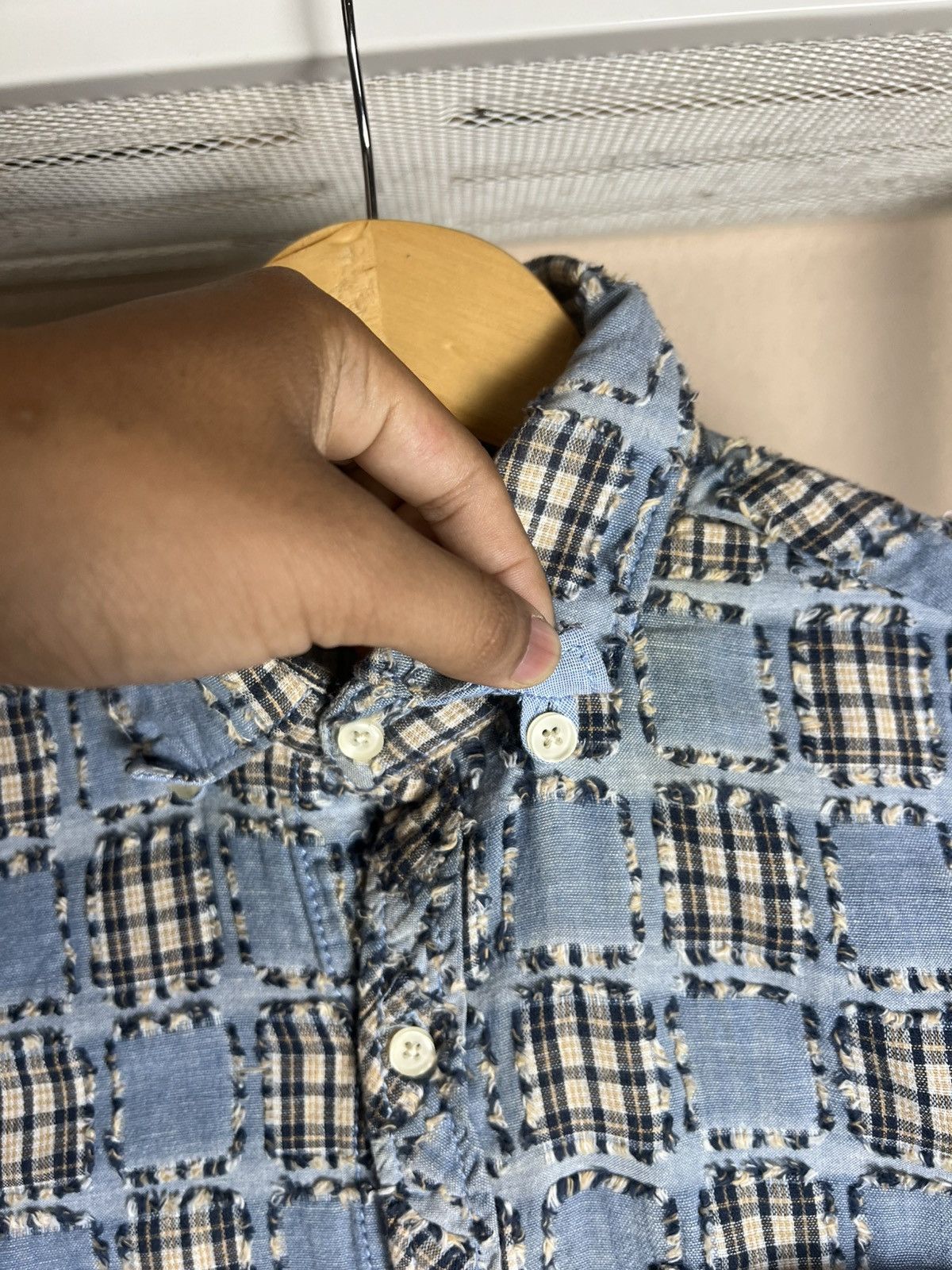 Japanese Brand × Vintage Japanese Brand Button Up Shirt Patchwork Size XS / US 0-2 / IT 36-38 - 4 Thumbnail