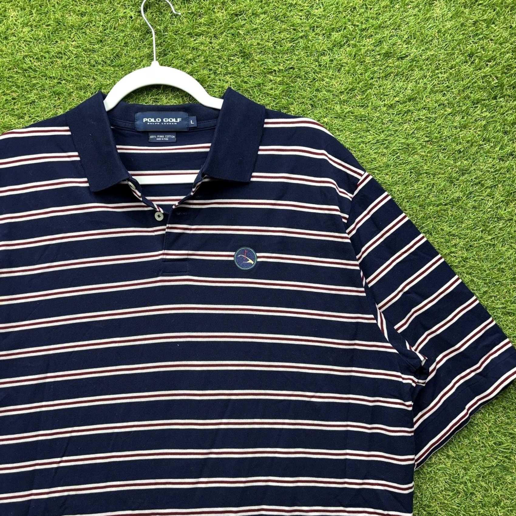 Polo Ralph Lauren Polo Ralph Lauren Polo Shirt Mens Large Short Sleeve Collared Performance Golf Striped Blue Logo Classic RLX Shirt Mens Size US L / EU 52-54 / 3 - 4 Thumbnail