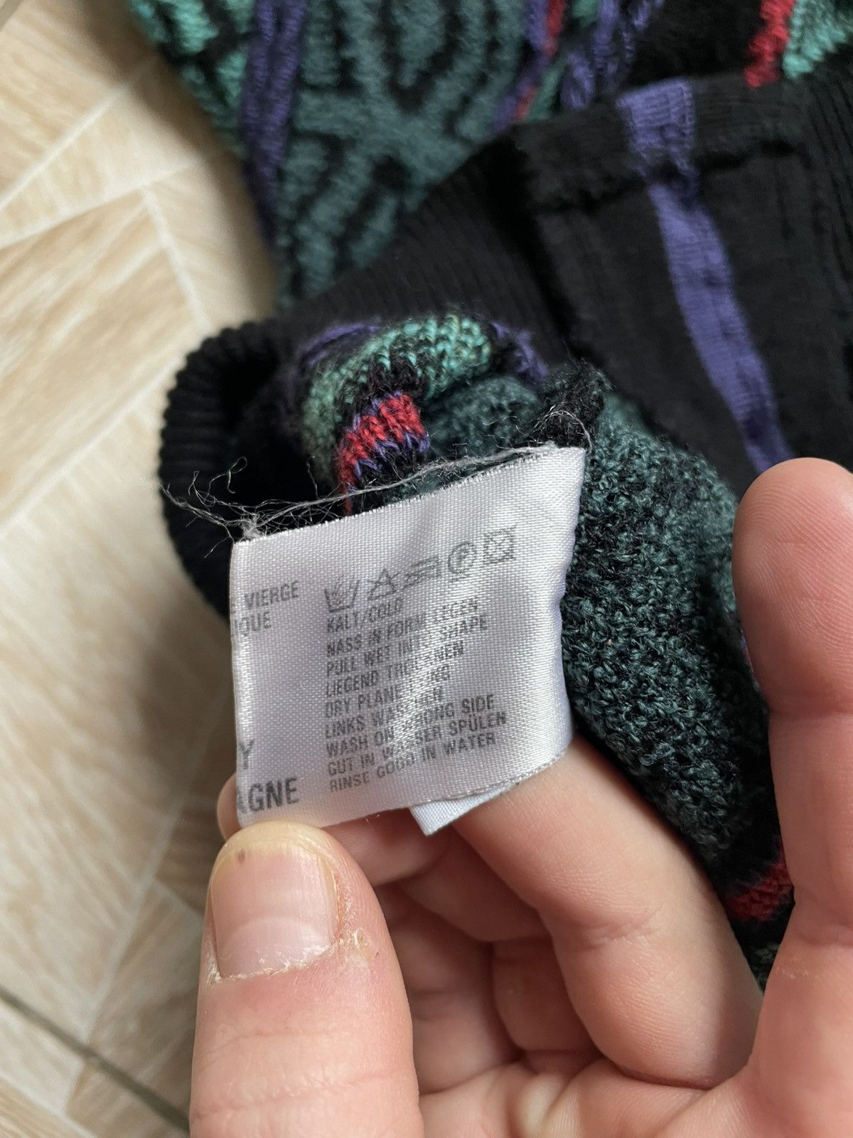 Carlo Colucci × Vintage Vintage Carlo Colucci Crazy Pattern Knitted Wool Cardigan Size US L / EU 52-54 / 3 - 11 Thumbnail
