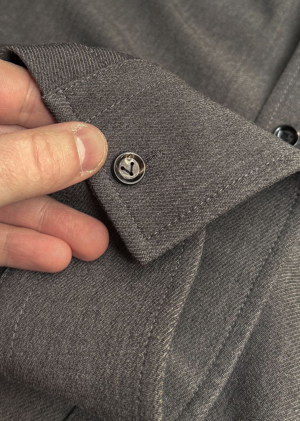 Bottega Veneta Bottega Veneta Grey Wool Serge Buttoned Shirt Size XL / US 12-14 / IT 48-50 - 6 Thumbnail